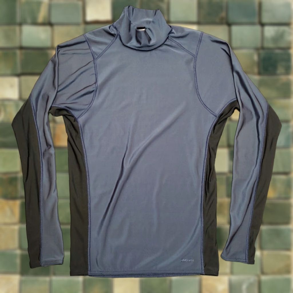 Patagonia VINTAGE Patagonia Shirt Mens L Blue Baselayer Pullover Performance Layer VTG Made in USA Ballpark: Cycling, Hiking, Skiing Mens Size US L / EU 52-54 / 3 - 1 Thumbnail