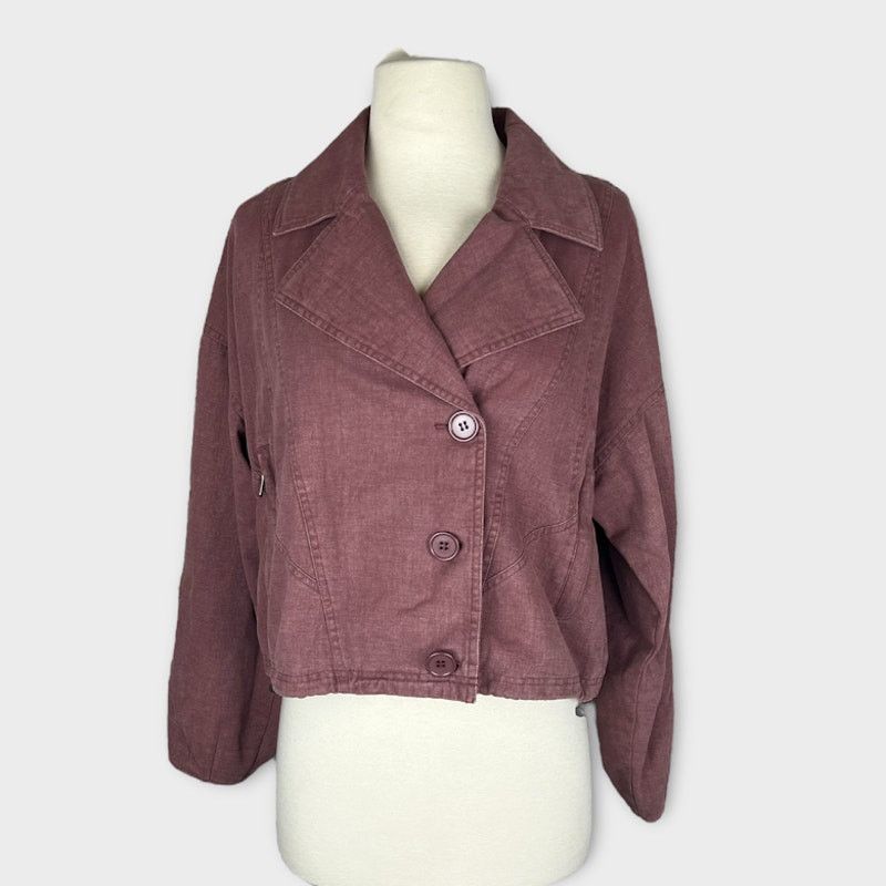 Nordstrom Avec Les Filles | Short Denim Jacket Rose Purple | S NWT Size S / US 4 / IT 40 - 5 Thumbnail