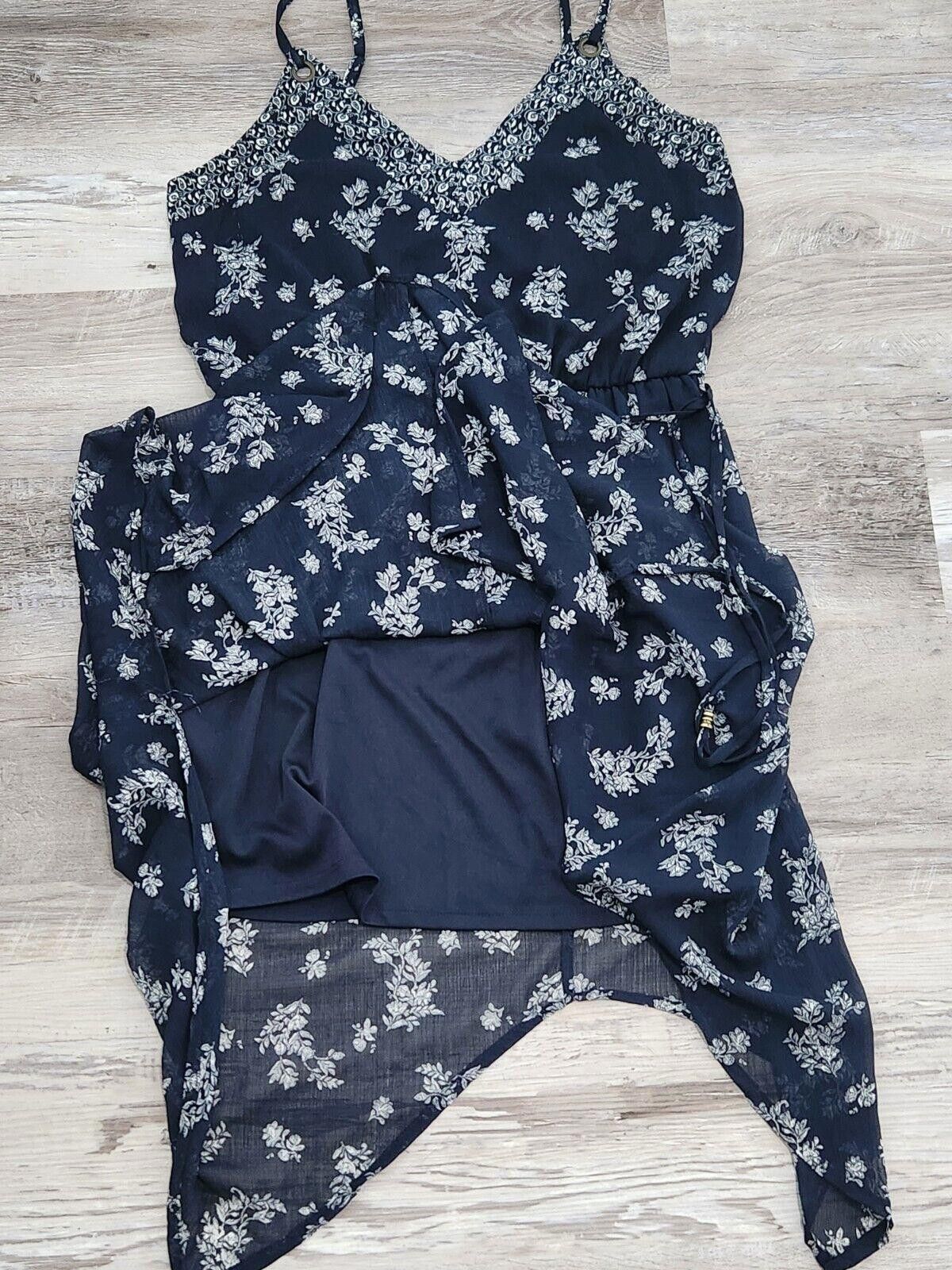 Designer Xhilaration Dress Medium Blue Spaghetti Strap V Neck Size M / US 6-8 / IT 42-44 - 3 Thumbnail