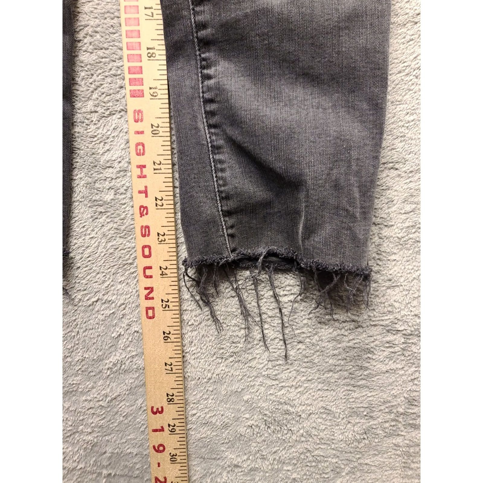 Madewell Madewell Jeans Womens 23 High Rise Stovepipe Straight Leg Raw Hem Black Stretch Denim Size 40" / US 18 - 5 Thumbnail