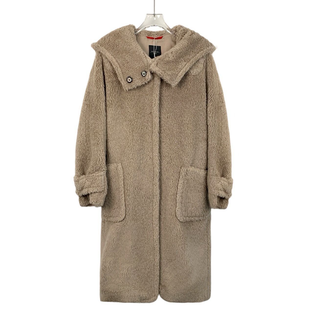 Weekend Max Mara Weekend Max Mara Womens Tan Hooded Teddy Coat, Wool & Polyes Size S / US 4 / IT 40 - 1 Thumbnail