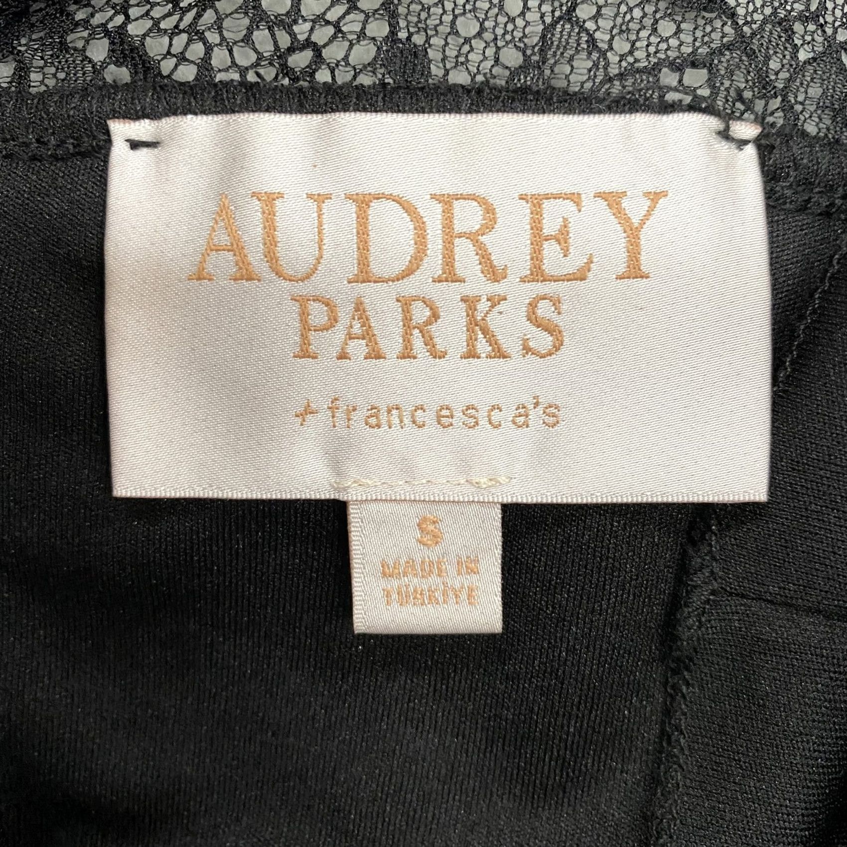 Vintage Audrey Parks Blouse Womens Small Lace Goth Victorian Y2K Floral Crew Neck Long Sleeve Ruffle Button Sheer Back Lined Black Size S / US 4 / IT 40 - 6 Thumbnail