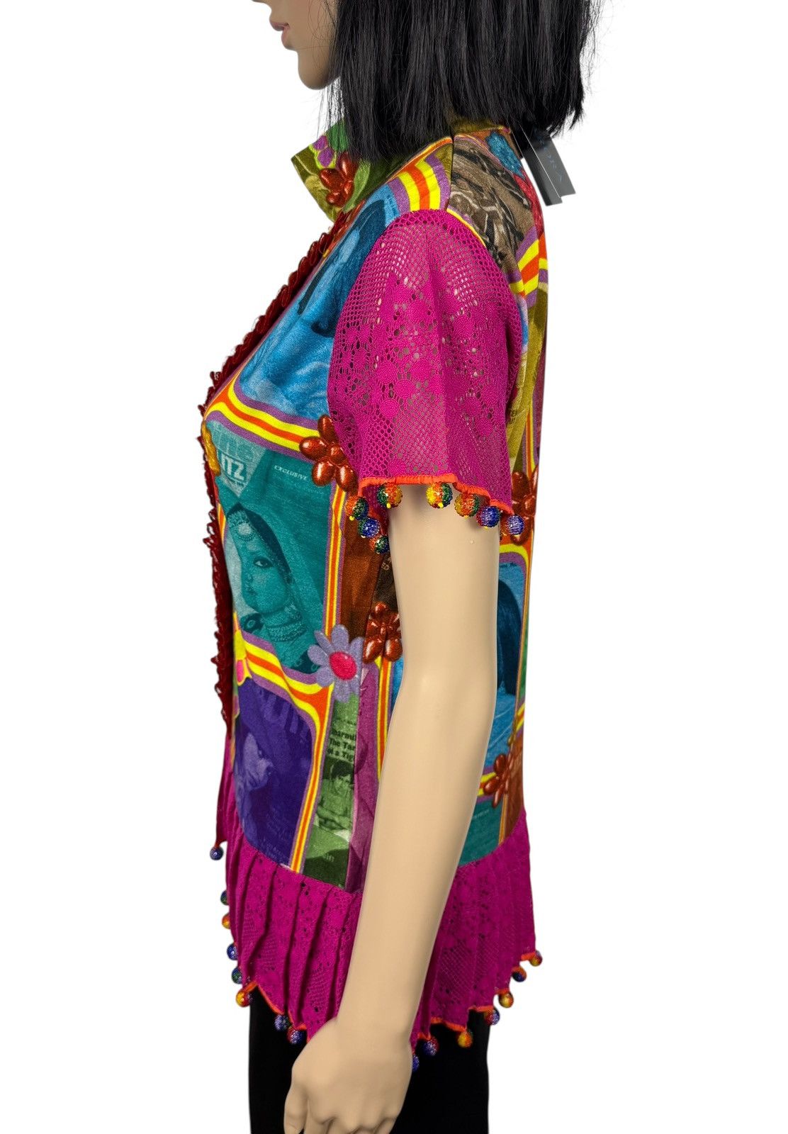 Manish Arora Manish Arora Blouse Pleated Mesh Short Sleeve size XL Size XL / US 12-14 / IT 48-50 - 7 Thumbnail