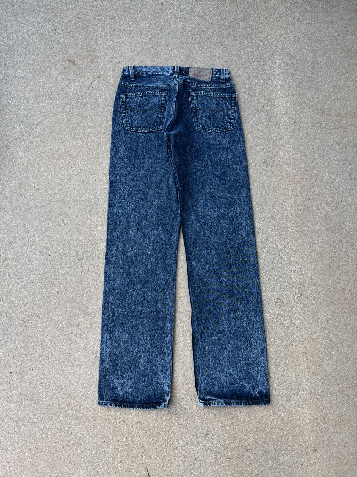 Levi's Vtg 80s Levi’s 501xx Buttonfly Black Acid Wash Jeans 29x30 Size US 29 - 2 Thumbnail