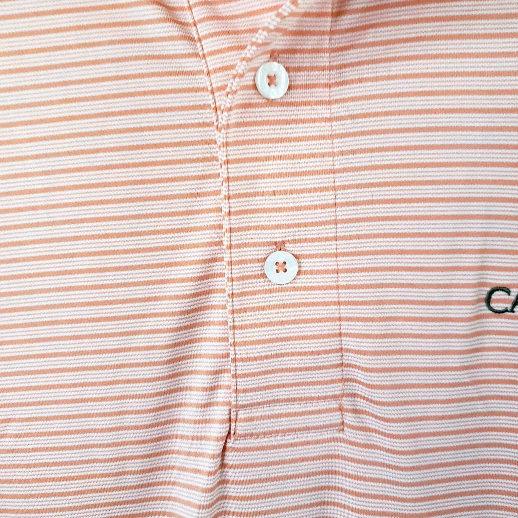 Vintage Oxford Golf Shirt Mens M Orange Short Sleeve Polo White Stripes Men Callawassie Size US M / EU 48-50 / 2 - 6 Thumbnail