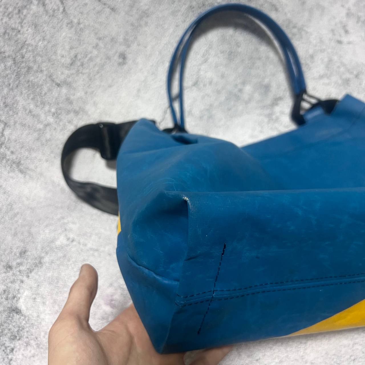 Freitag × Vintage FREITAG Hand Tote shoulder bag blue × yellow rare with pouch Size ONE SIZE - 4 Thumbnail