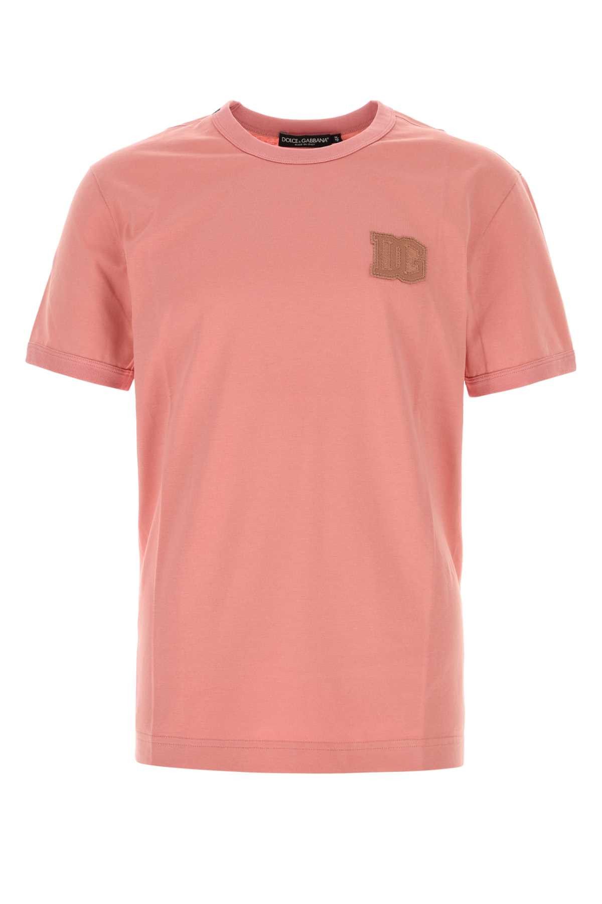 Dolce & Gabbana Dark Pink Cotton T-Shirt Size US M / EU 48-50 / 2 - 1 Thumbnail