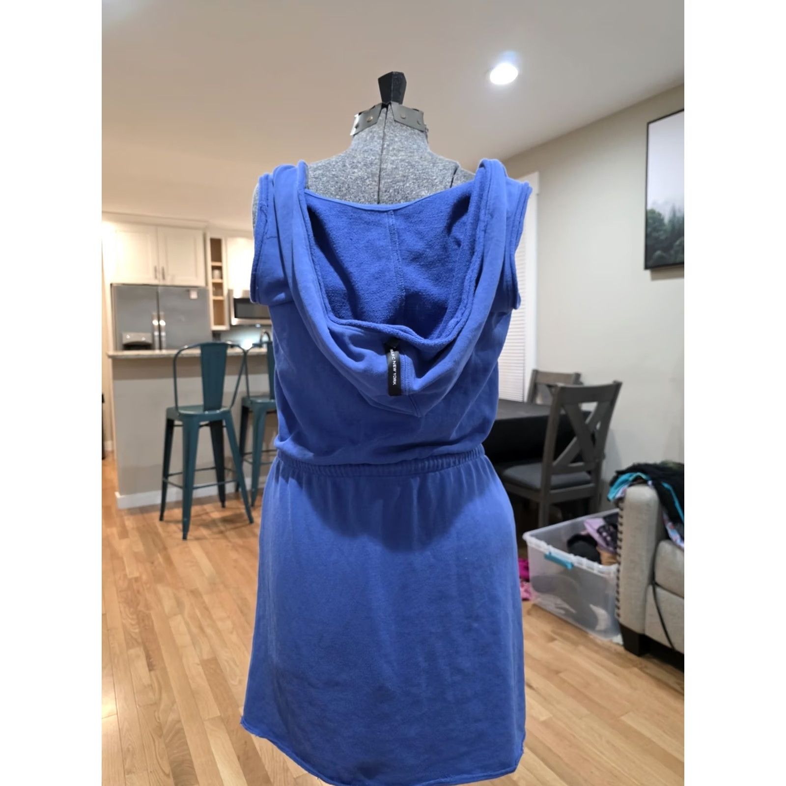 Vintage MARC NEW YORK ANDREW MARC Blue Casual Hoodie Dress Women L Short Dress Sweater Dress Casual Regular Size Size L / US 10 / IT 46 - 3 Thumbnail