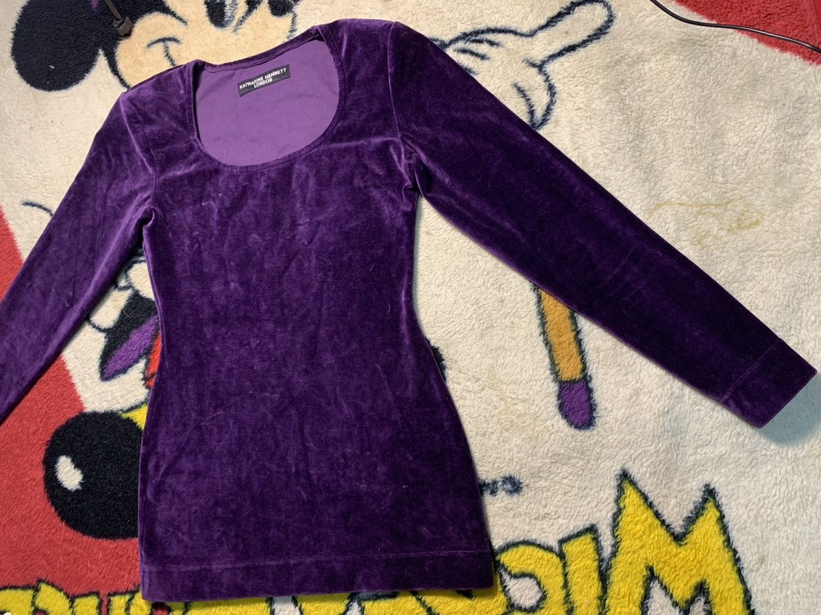 Japanese Brand × Katharine Hamnett London × Vintage 90s KATHARINE HAMNETT LONDON VELVET DRESS Size S / US 4 / IT 40 - 4 Thumbnail