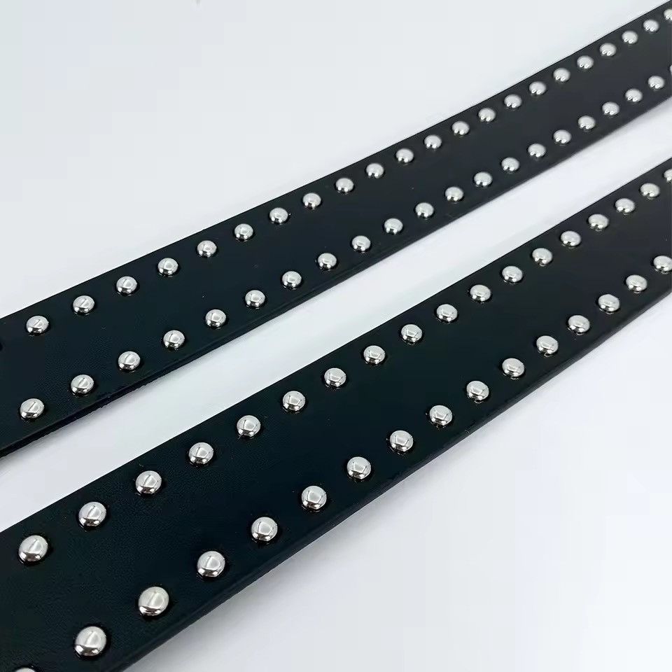 Japanese Brand heart Eing Goth Y2k PU Leather Belt Size 34 - 6 Thumbnail