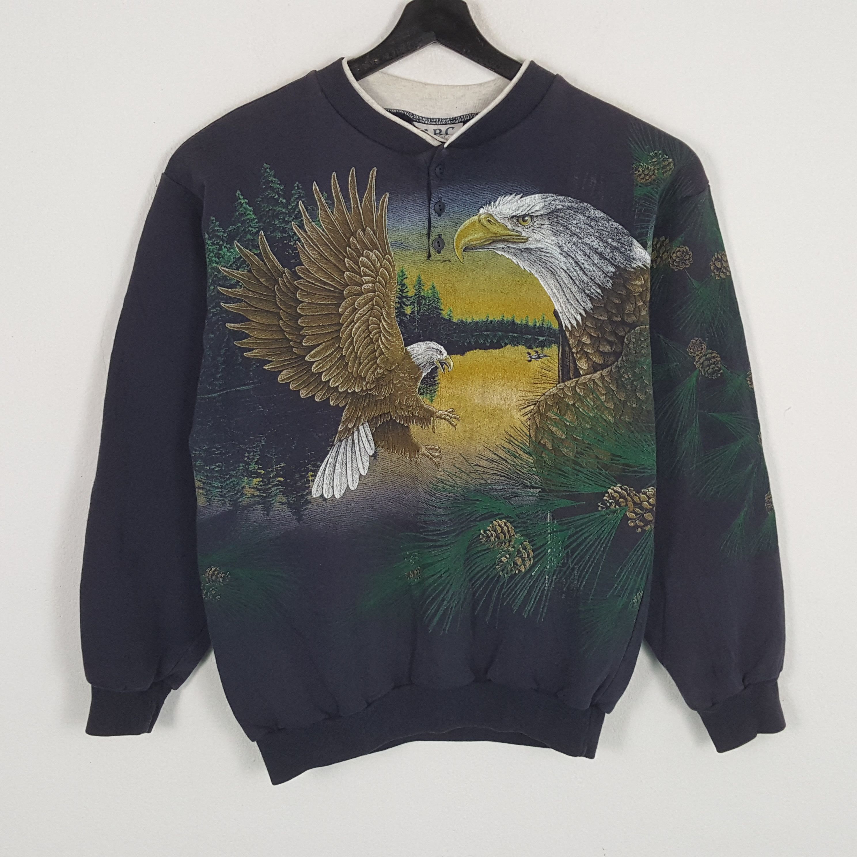 Vintage EAGLE ART Design Style Vintage Sweatshirt Size US M / EU 48-50 / 2 - 1 Thumbnail