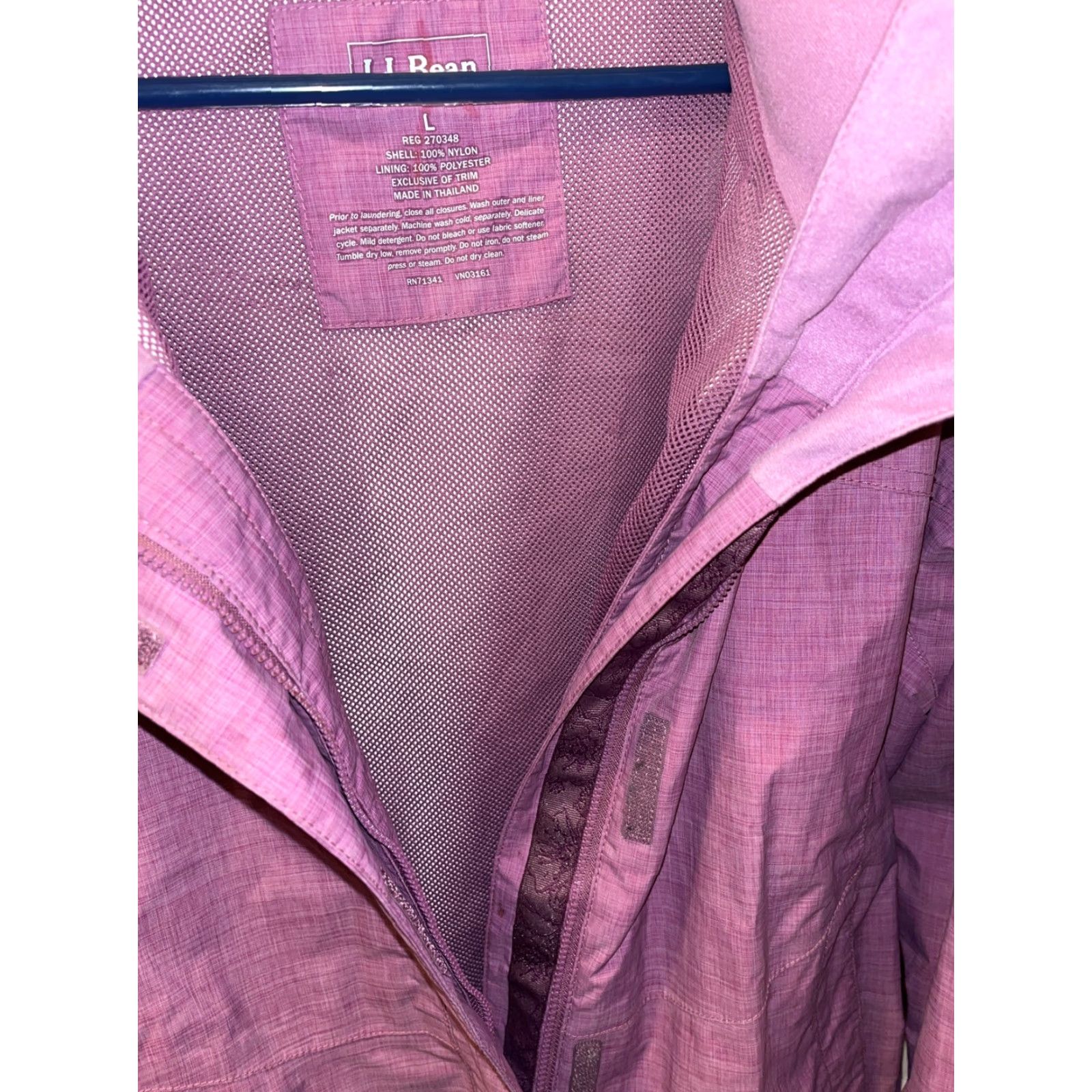 Vintage LL BEAN Womens Windbreaker Coat Purple Large - Regular Size - Full Zip, Pockets - Rain Coat - Outdoor, Maine - Handwashable Coat Size L / US 10 / IT 46 - 6 Thumbnail