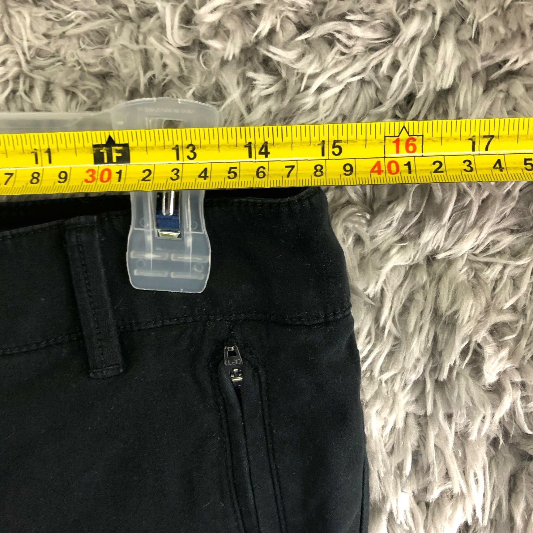 Ann Taylor LOFT Womens Size 6 Mid Rise Straight Leg Black Pants Dress Pants Cotton Denim Classic Solid Logo Zip Inseam 29 in Mens? Size 28" / US 6 / IT 42 - 2 Thumbnail