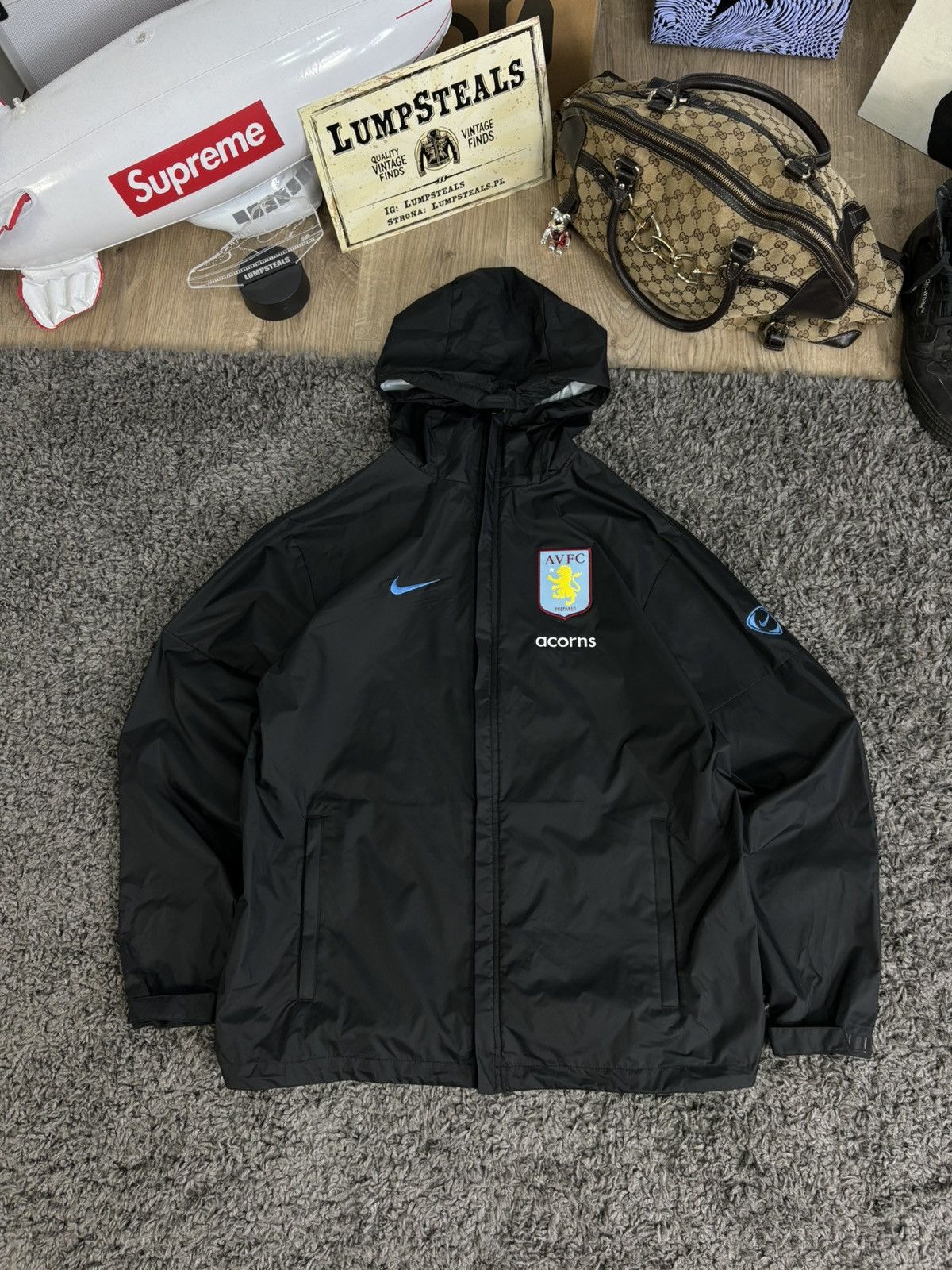 Nike Vintage Windbreaker Jacket Football Aston Villa Nike Nylon Size US M / EU 48-50 / 2 - 2 Thumbnail