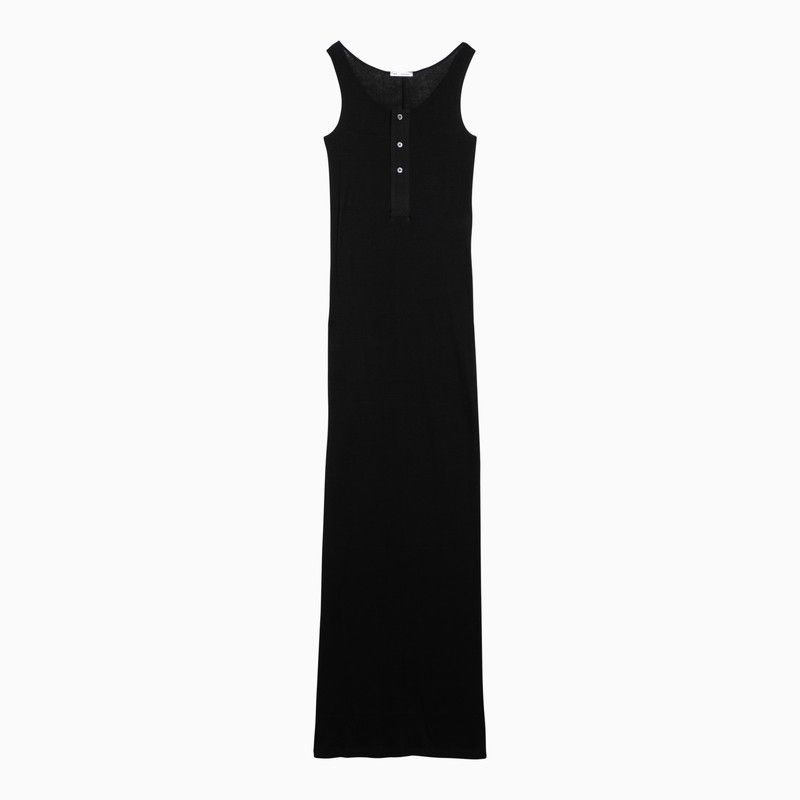 Image of Ami Paris Black Cotton Long Dress With Buttons, Women's (Size XS)