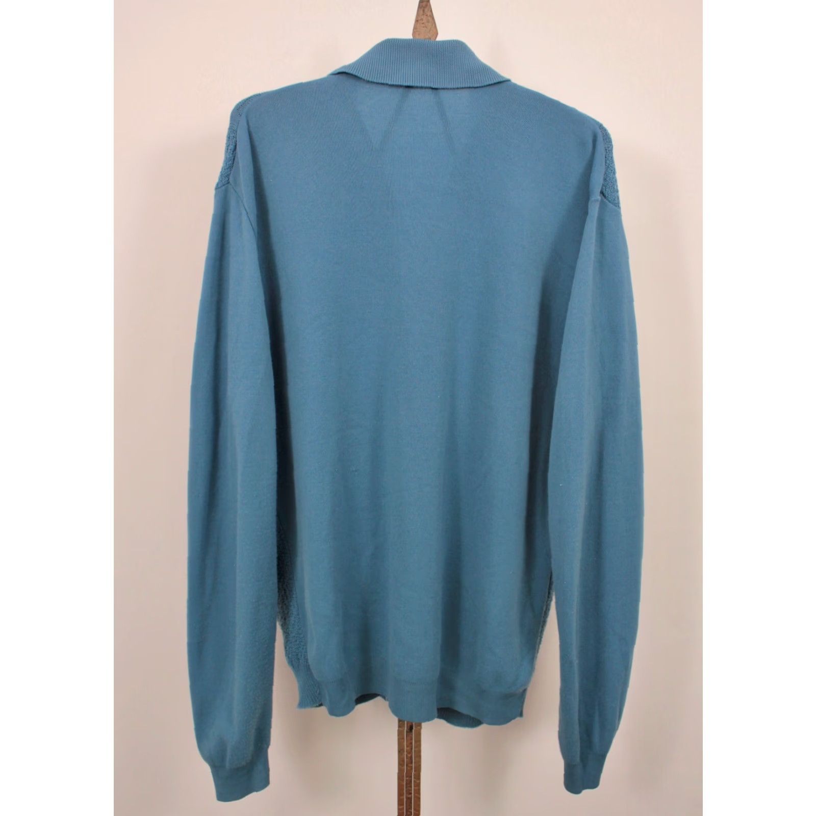 Vintage VINTAGE Ban-Lon 60s Shirt Mens Mint Blue Long Sleeve Cardigan / Sweater Size M 1960s Button-Front, Casual, Nylon, 48 Chest, 20 Shoulder, 25 Length Size US M / EU 48-50 / 2 - 2 Thumbnail