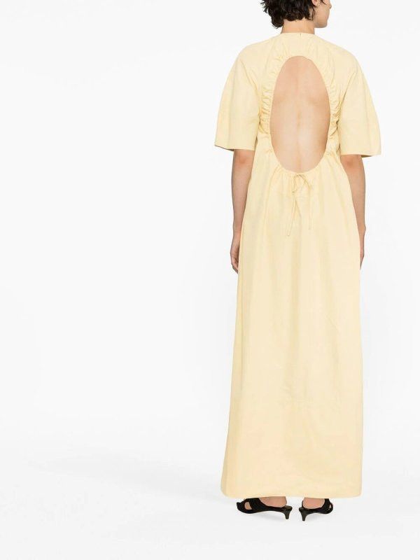 Jil Sander o1y0925 Midi Dress in Pastel Yellow Size M / US 6-8 / IT 42-44 - 3 Thumbnail