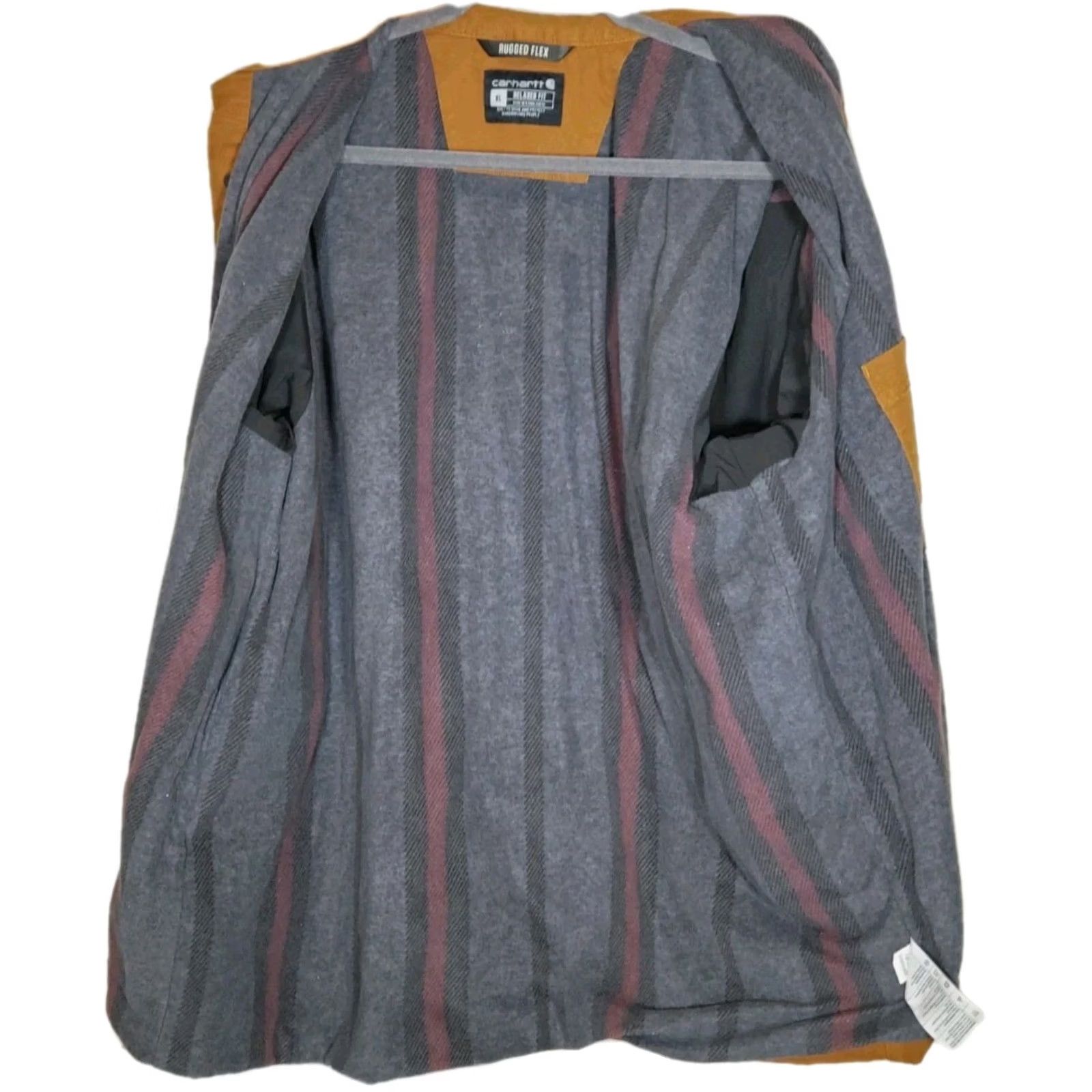 Carhartt Carhartt Rugged Flex Rigby Shirt Jac Fleece-Lined Canvas Relaxed XL Mens Carhartt Brown 213 Size US XL / EU 56 / 4 - 3 Thumbnail