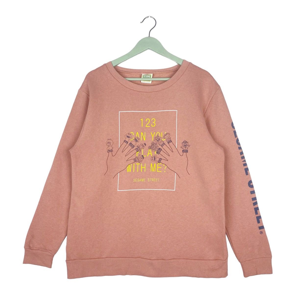 Designer × Vintage Sesame Street Pink Sweatshirt Crewneck Pullover Jumper Size M / US 6-8 / IT 42-44 - 1 Thumbnail