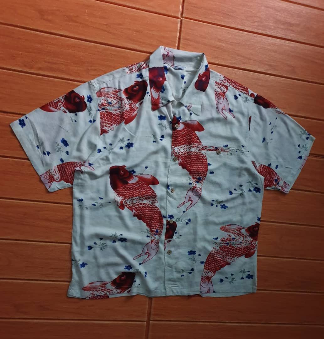 Japanese Brand 💥Tropical koi fish yakuza Japanese style shirt Size US XL / EU 56 / 4 - 6 Thumbnail