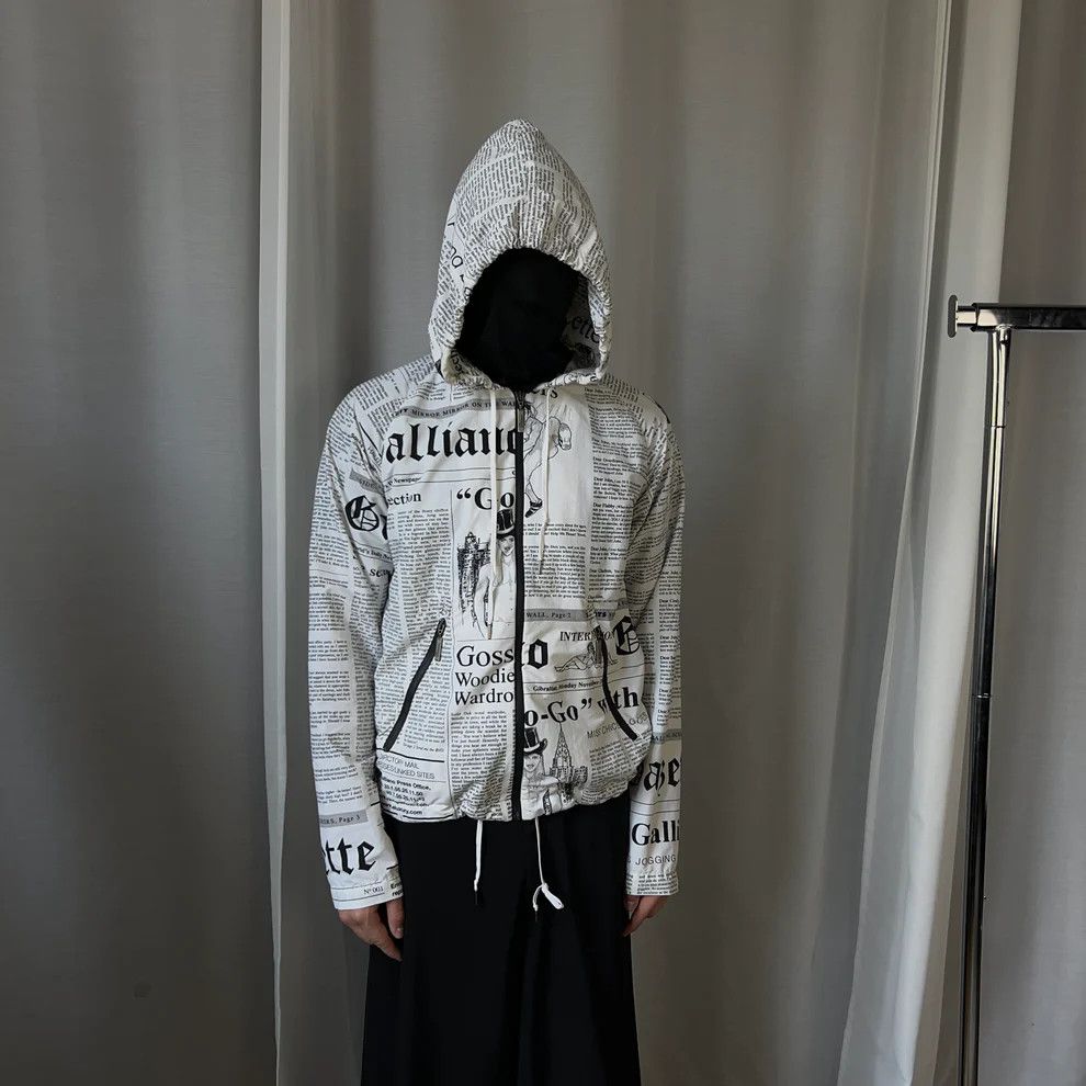John Galliano Gazette Newspaper Zip Hoodie