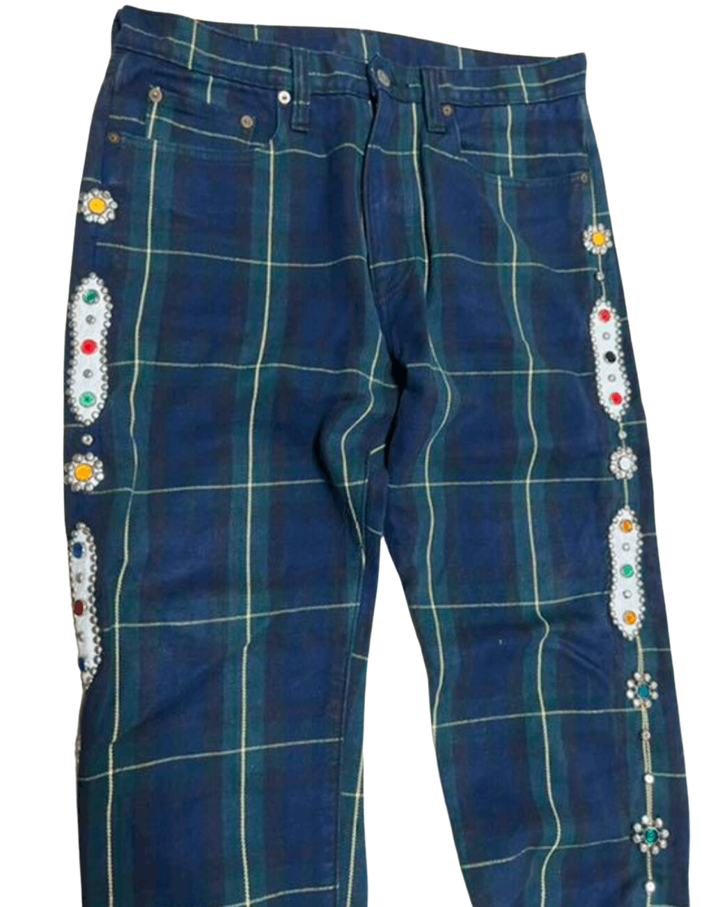 Kapital Kapital 11oz tartan checkered studded remake pants Size US 32 / EU 48 - 3 Thumbnail