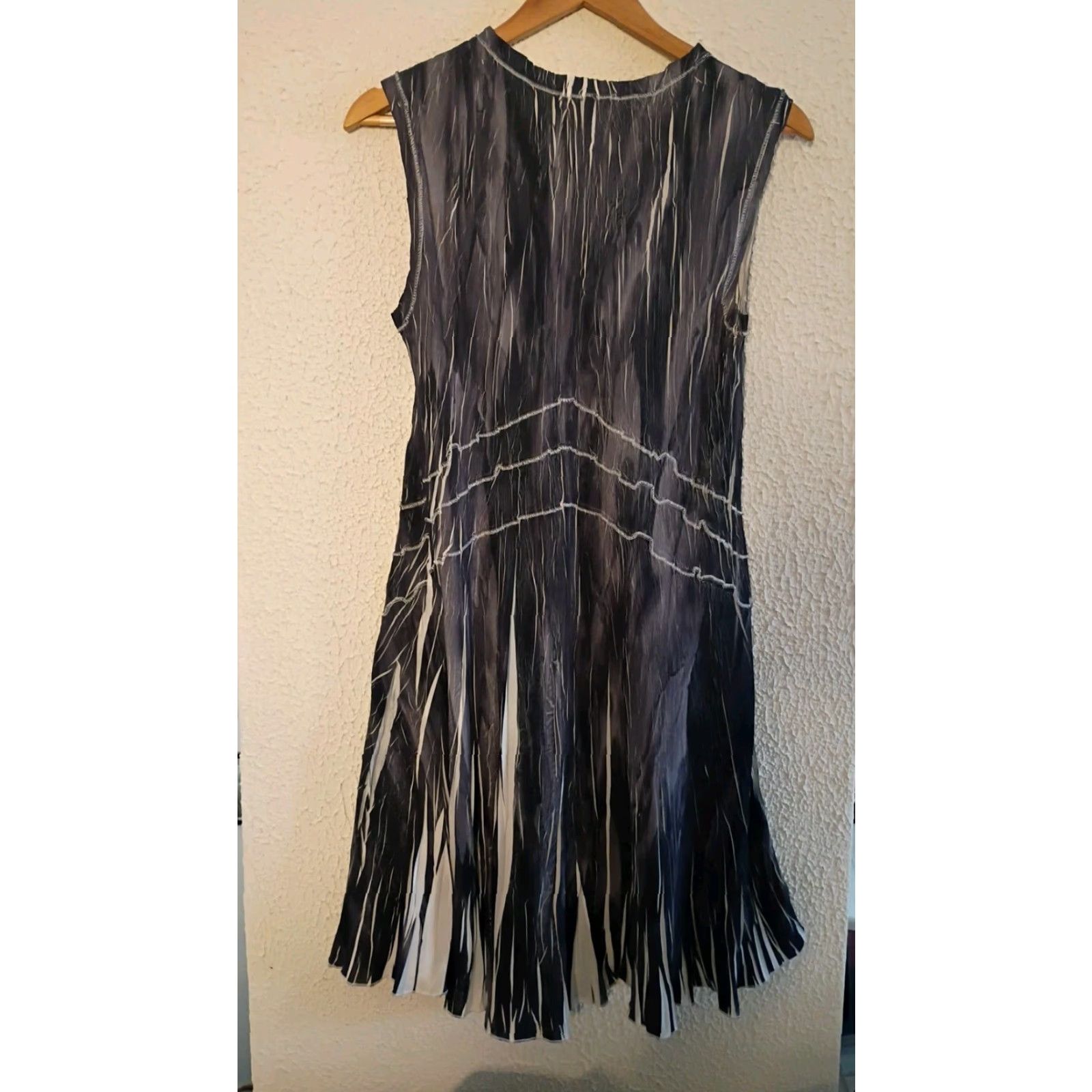 Vintage Komarov Ladies Gray Scale Marble Dress Midi Sleeveless Small Size S / US 4 / IT 40 - 4 Thumbnail