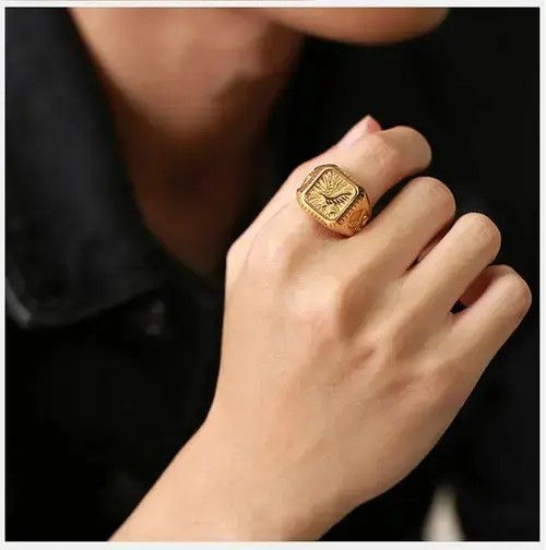 Ring Of Fire Gold Plated Bird Stamp Bird Rings Size ONE SIZE - 2 Thumbnail