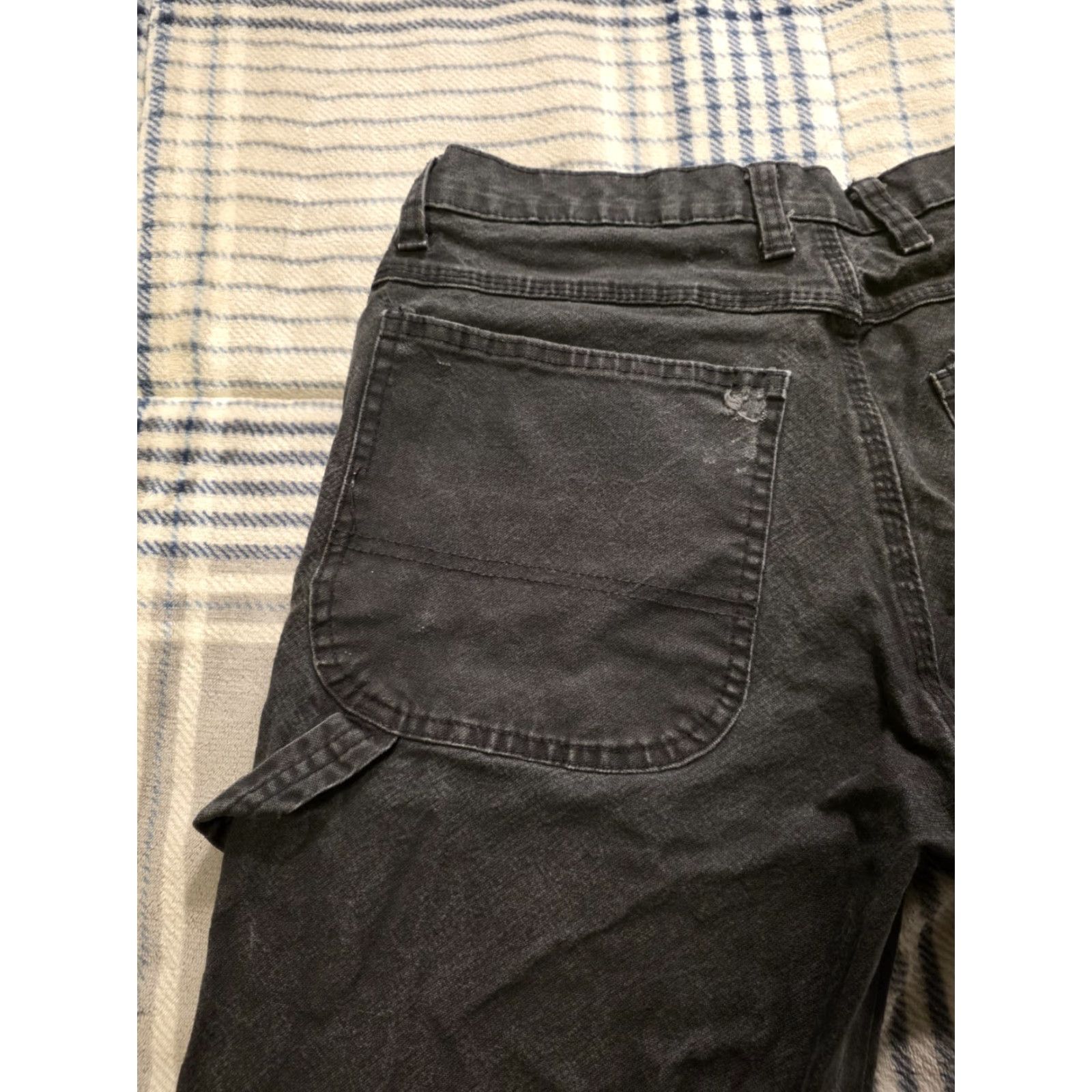 Dickies VINTAGE Dickies Pants Canvas Carpenter Y2K Black Faded 33x32 Men's Grunge Streetwear Logo Workwear Casual Relaxed Straight Modern Size US 33 - 4 Thumbnail