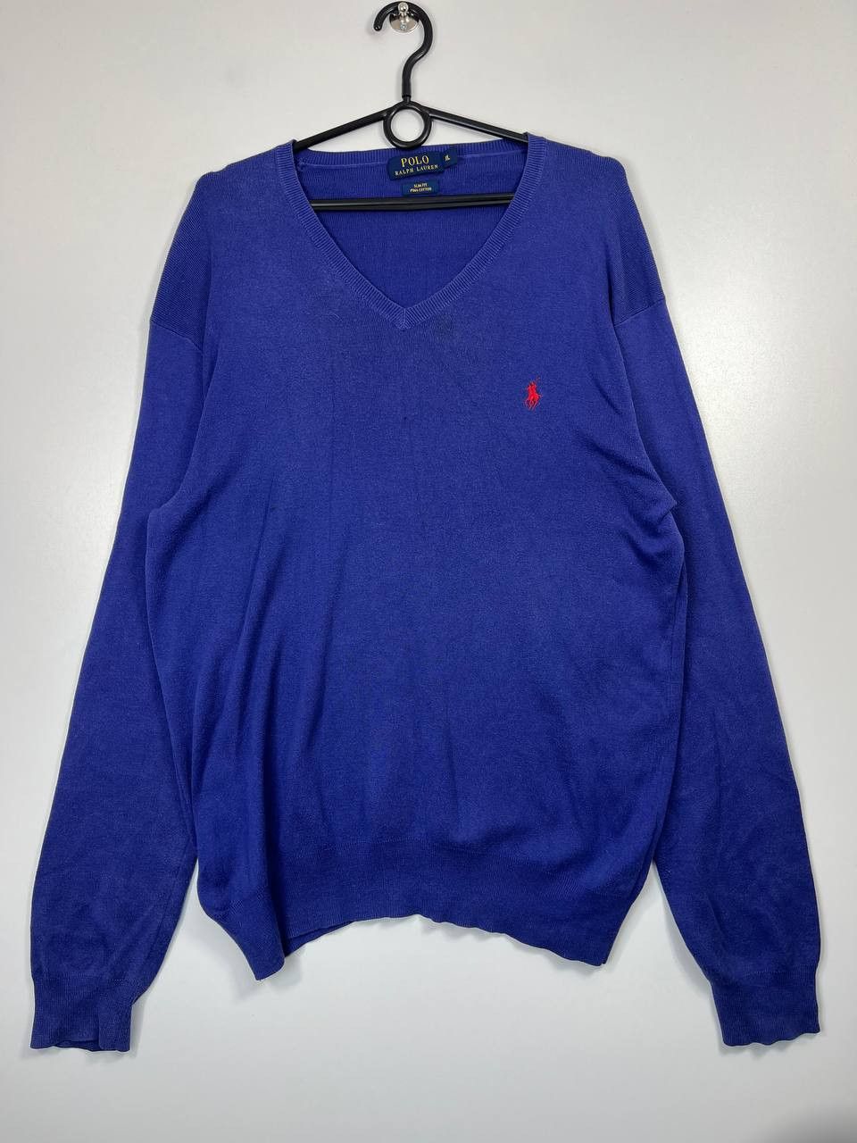 Polo Ralph Lauren Polo Ralph Lauren V Neck Sweater Blue Pony Logo Mens Size L Size US XL / EU 56 / 4 - 1 Thumbnail