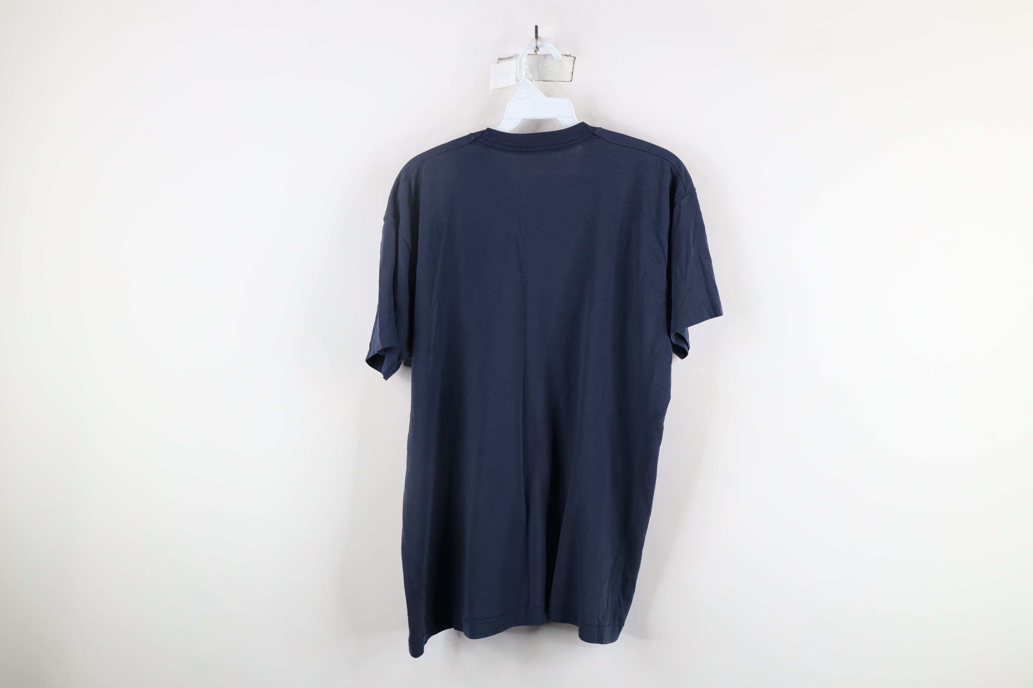 Vintage Vintage 70s Streetwear Blank Pocket T-Shirt Navy Blue USA Size US L / EU 52-54 / 3 - 7 Thumbnail