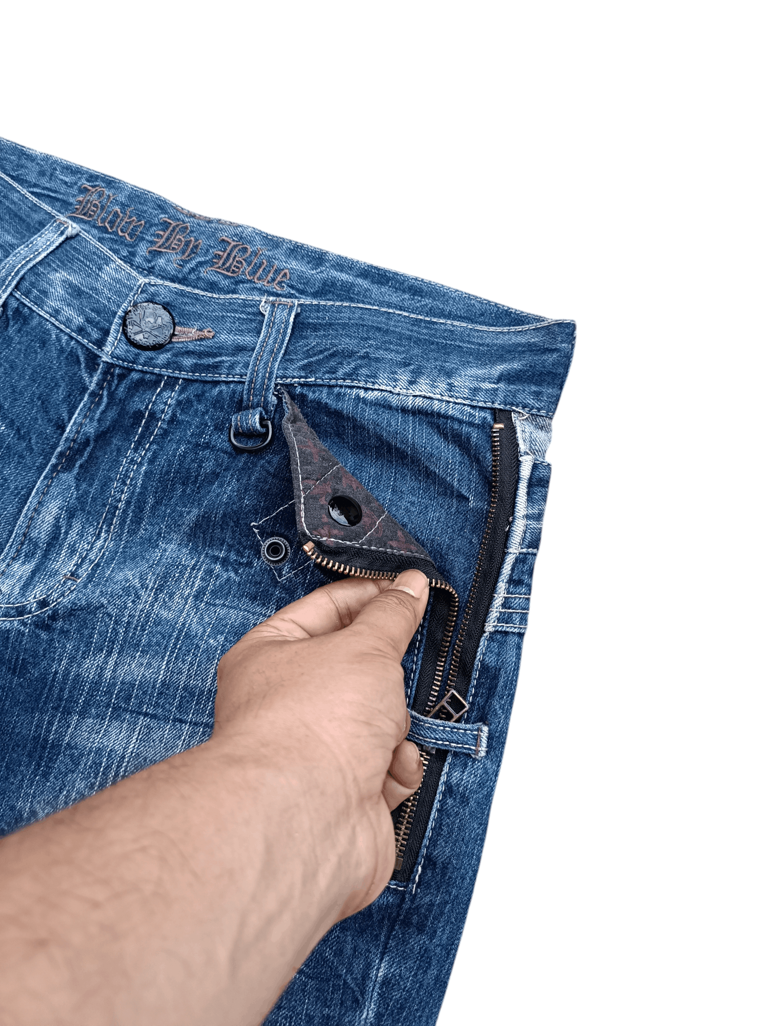 Japanese Brand FLARED 🔥 BLOW BY BLUE FLASH FADED JEANS Size US 31 - 7 Thumbnail