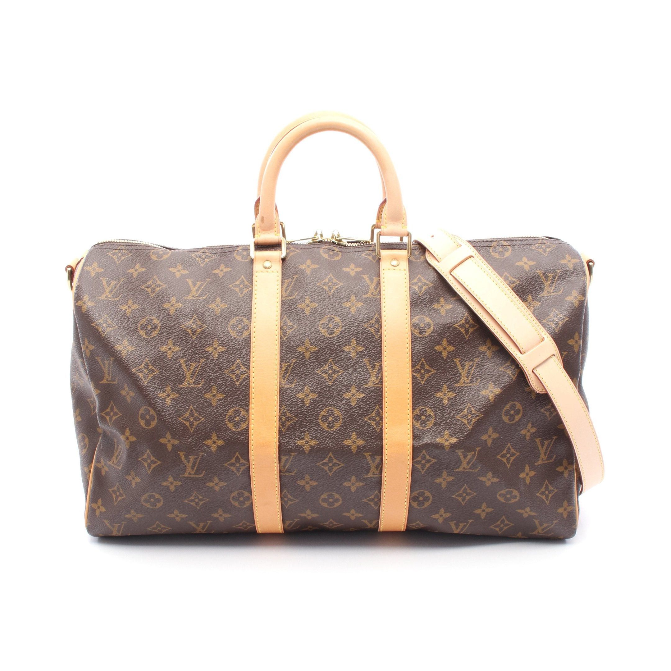 Louis Vuitton Louis Vuitton Keepall 45 Monogram Boston Bag Leather Brown Size ONE SIZE - 1 Thumbnail