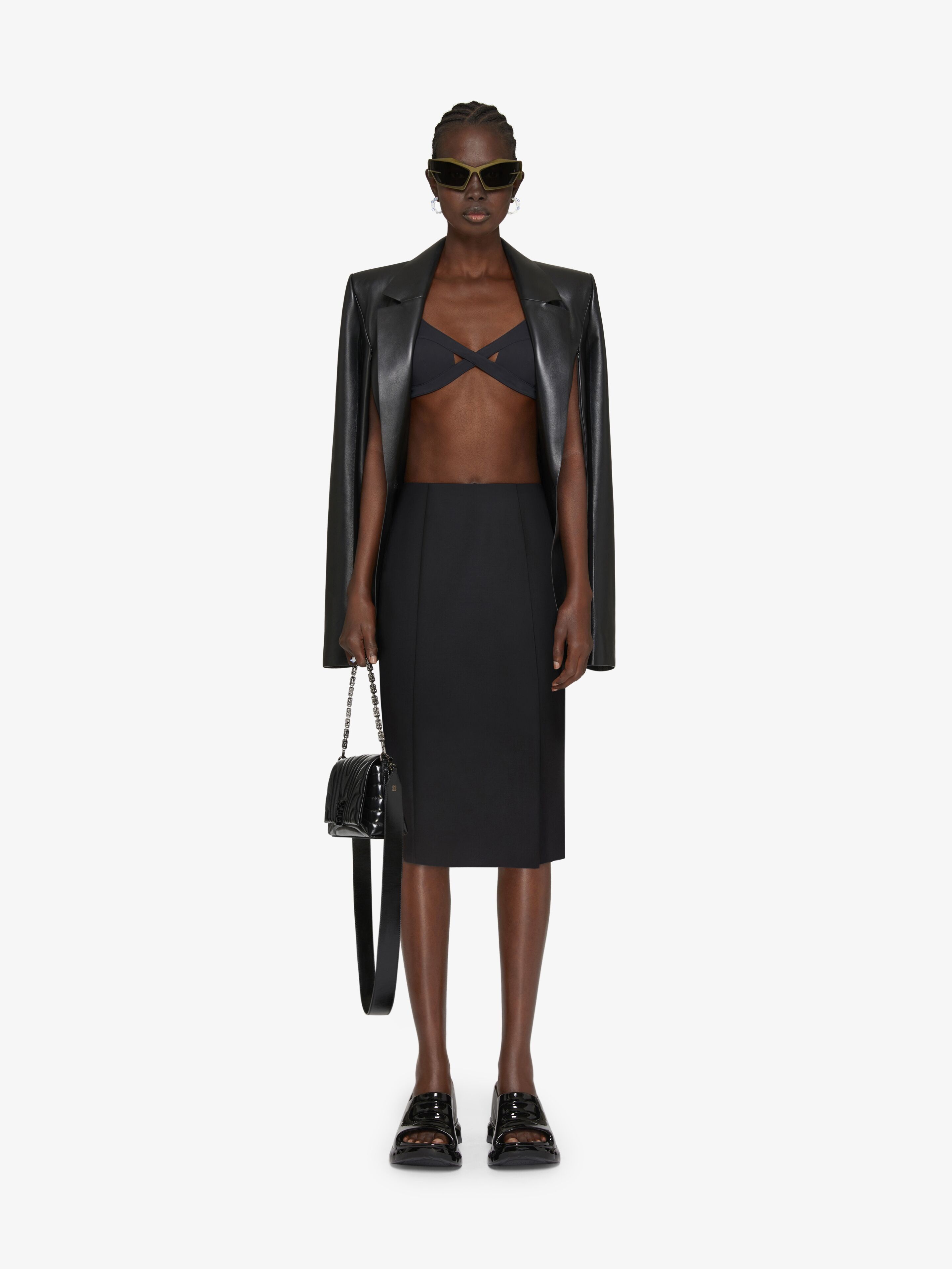 Givenchy o1w1db10325 Leather Jacket W Front Zip in Black Size XS / US 0-2 / IT 36-38 - 2 Thumbnail