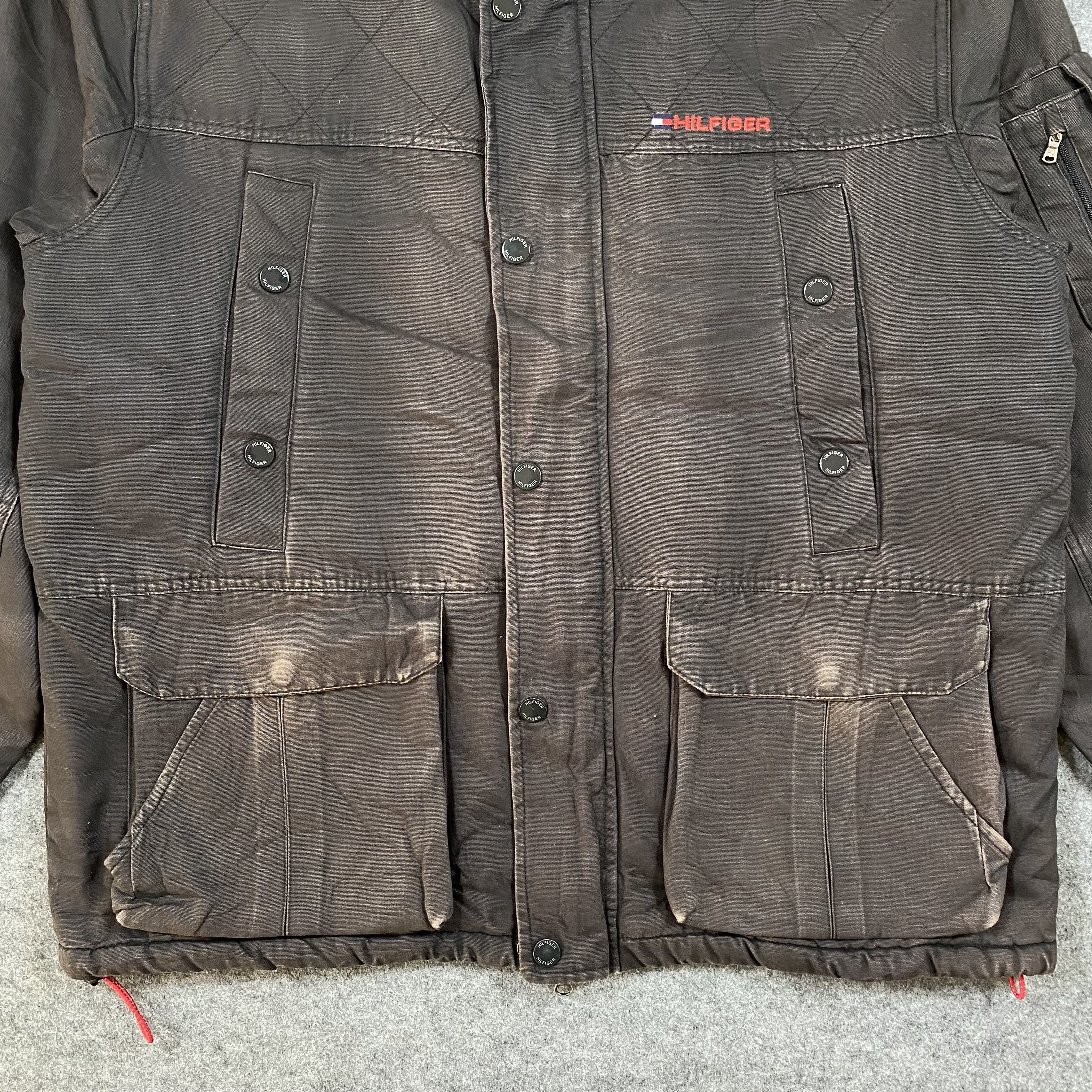 Tommy Hilfiger VTG Tommy Hilfiger Waxed Utility Hooded Field Jacket-J662 Size US XL / EU 56 / 4 - 6 Thumbnail
