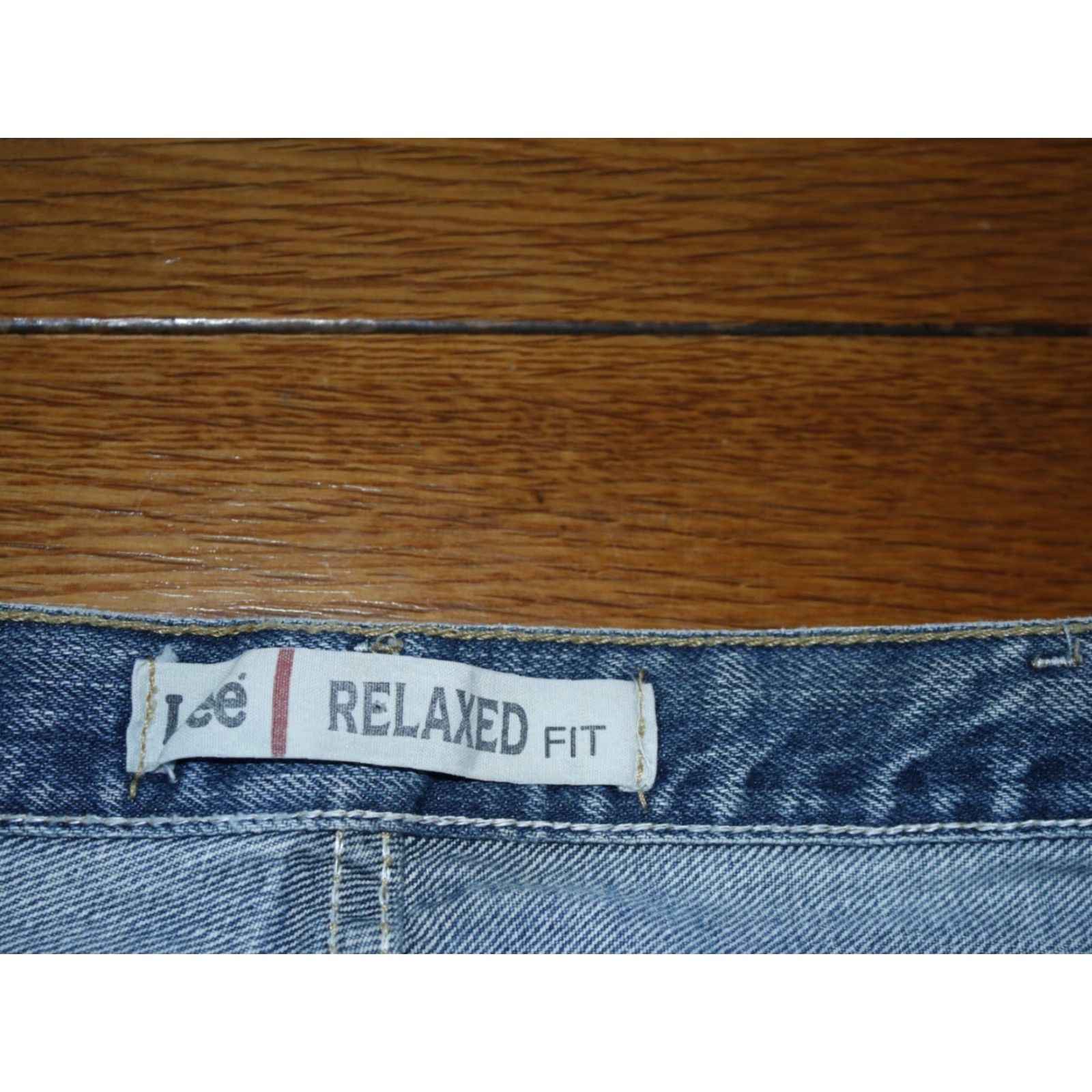 Lee VINTAGE Lee Mens Relaxed Fit Straight Flat Front Jeans Blue 36 Regular 34x31 5-Pocket Denim 90s Theme Mens Size US 36 / EU 52 - 3 Thumbnail