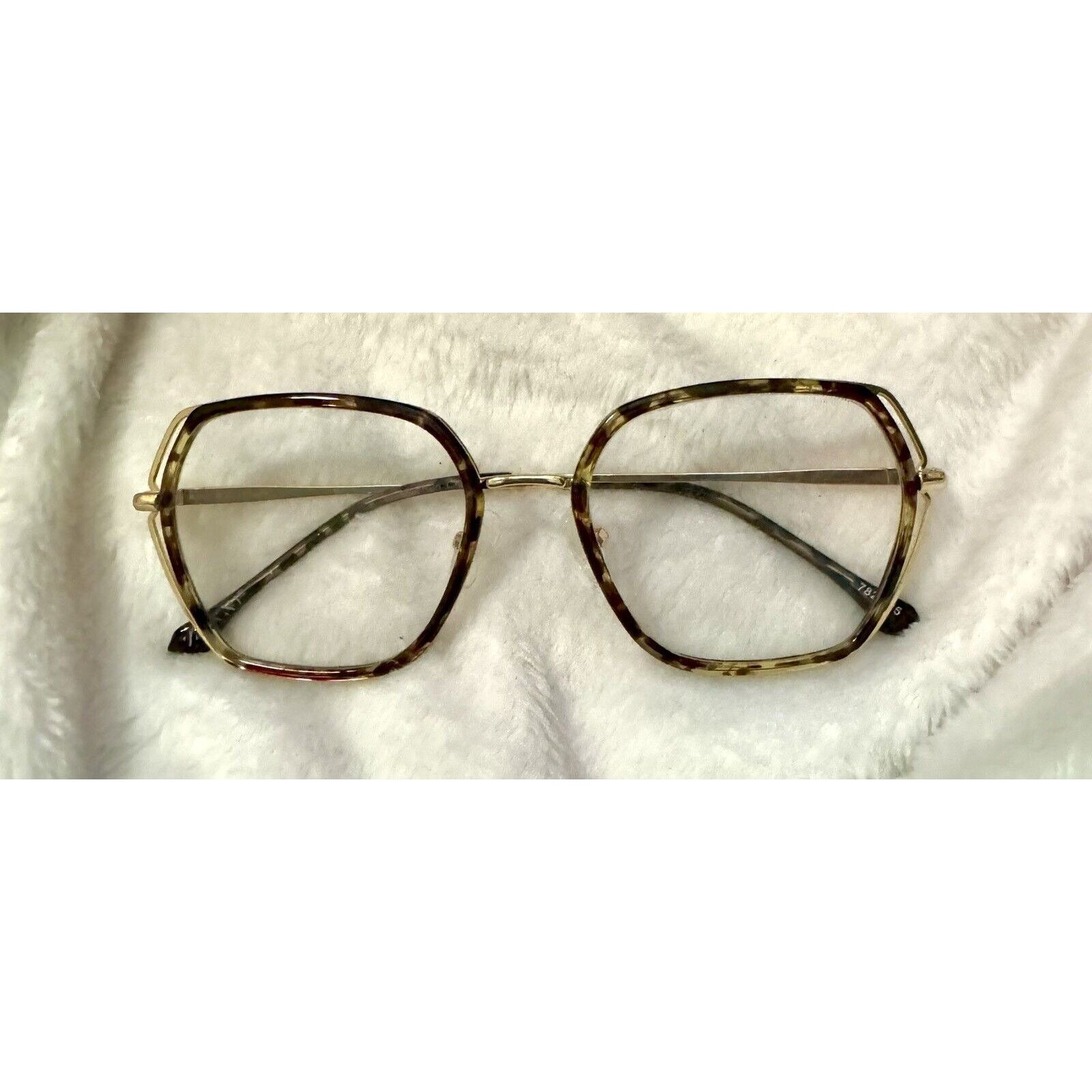 Other Zenni Geometric Glasses Frames Tortoiseshell, Gold 19 54 145 Size ONE SIZE - 4 Thumbnail