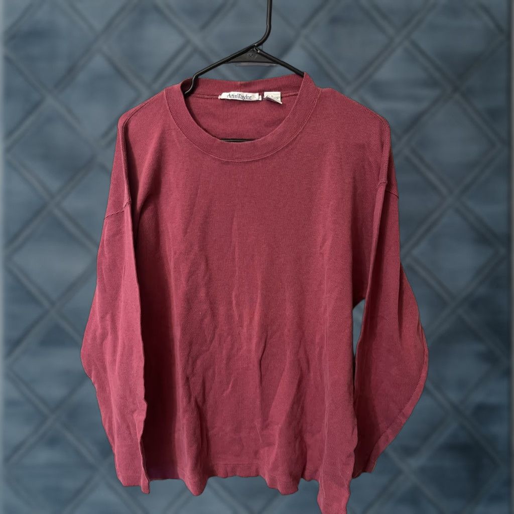 Ann Taylor Vintage Ann Taylor Loft Pink Metallic Striped Long Sleeve T-Shirt Women L Size L / US 10 / IT 46 - 1 Thumbnail