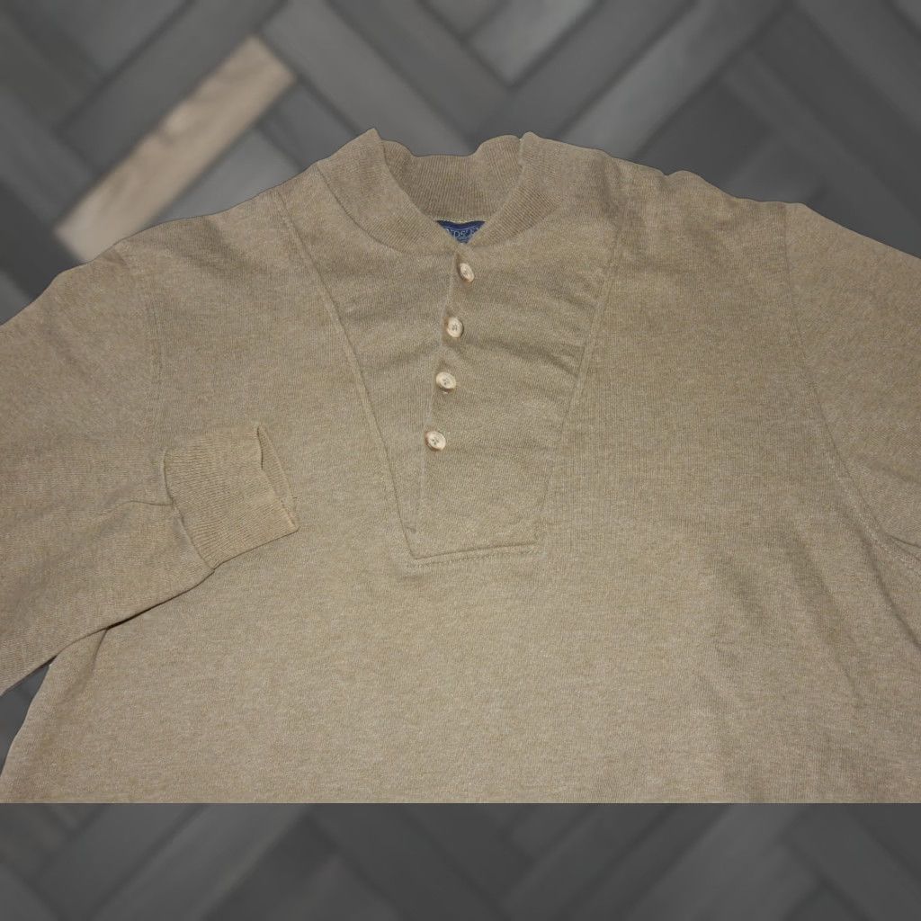 VTG Lands' End Sweater Men Blue M Pullover Cotton USA Made Shirt