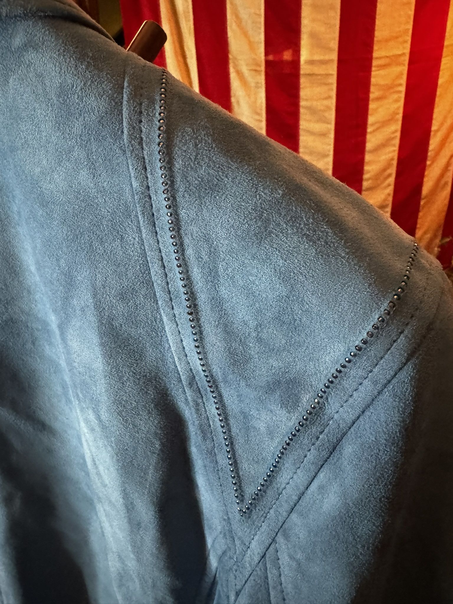 John Varvatos $2498 JOHN VARVATOS Blue Steel ROCKAWAY Suede Jacket sz 48 Size US M / EU 48-50 / 2 - 14 Thumbnail