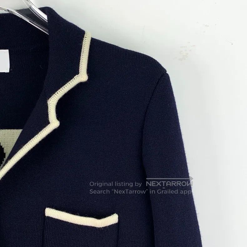 Thom Browne Thom Browne Blue navy blue anchor-patterned woolen collar Size XS / US 0-2 / IT 36-38 - 3 Thumbnail