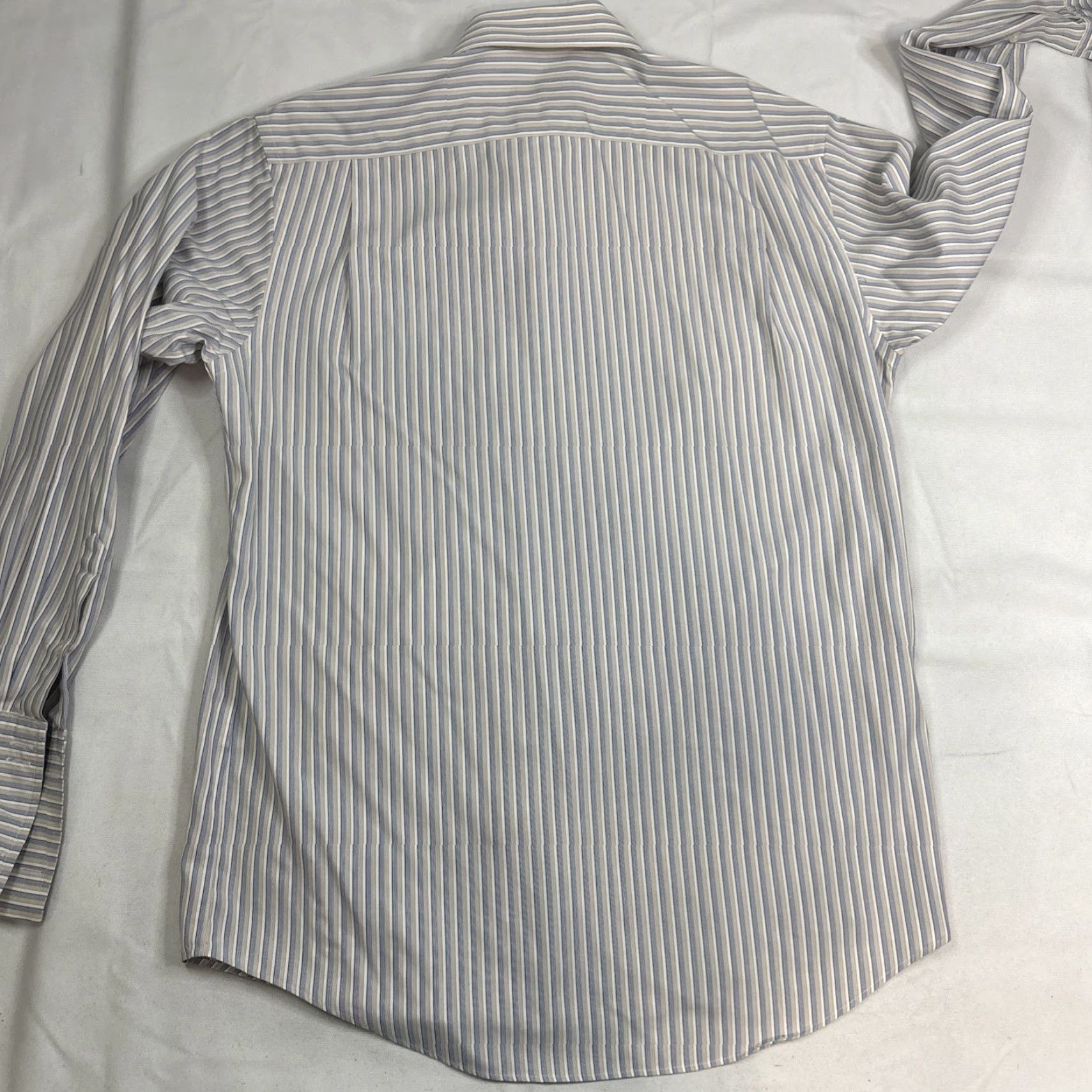 Tasso Elba Tasso Elba Dress Shirt Men L Regular Fit French Cuff Non Iron Striped Multicolor Size 42R - 7 Thumbnail