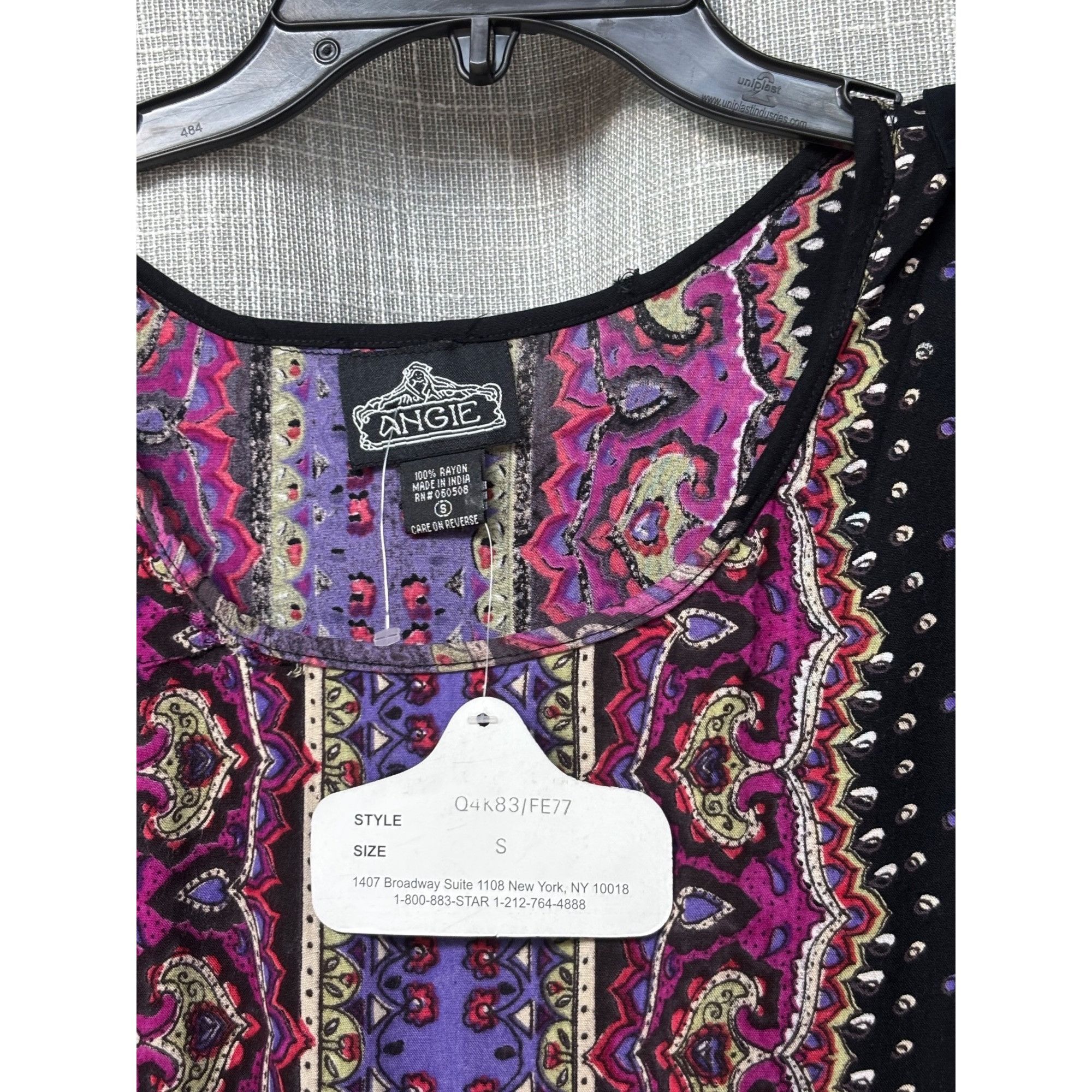 Other Angie Womens Black & Purple Boho Print Sleeveless Mini Dress Size S / US 4 / IT 40 - 9 Thumbnail