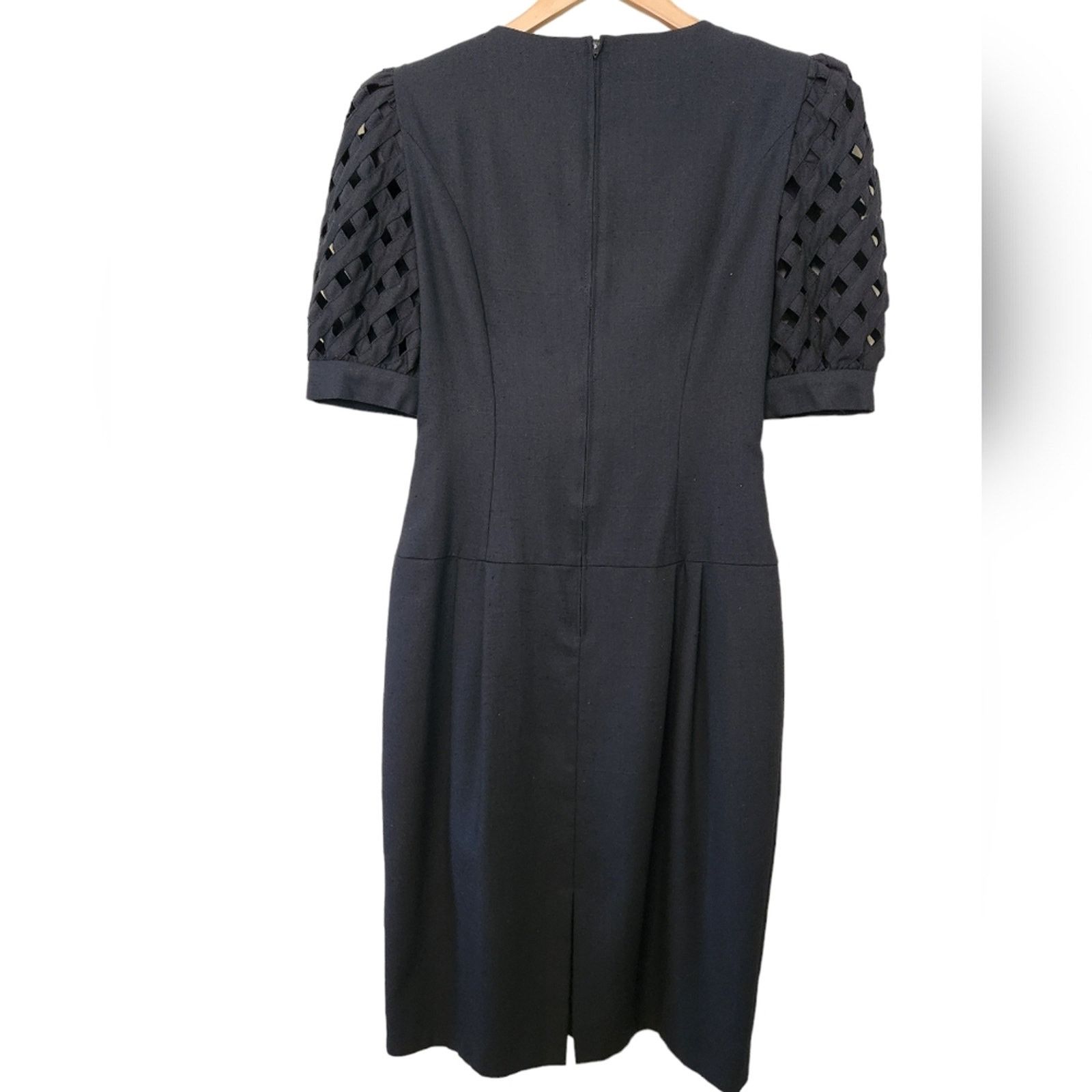 Vintage Vintage Drop Waist 80's Poof Sleeve Dress 10 by David Warren Size L / US 10 / IT 46 - 5 Thumbnail