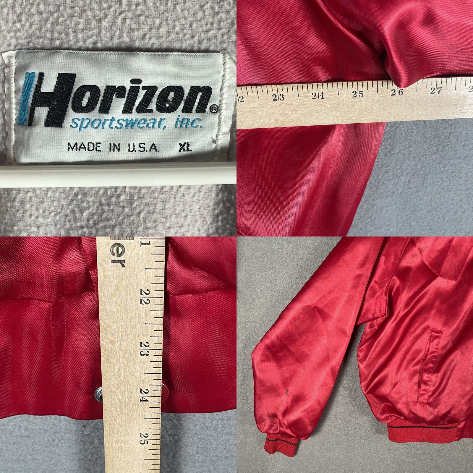 Vintage VINTAGE Horizon Sportswear Snap-on Jacket Mens XL Red Satin Bomber Mechanic Auto Shop USA 90s Size US XL / EU 56 / 4 - 8 Thumbnail