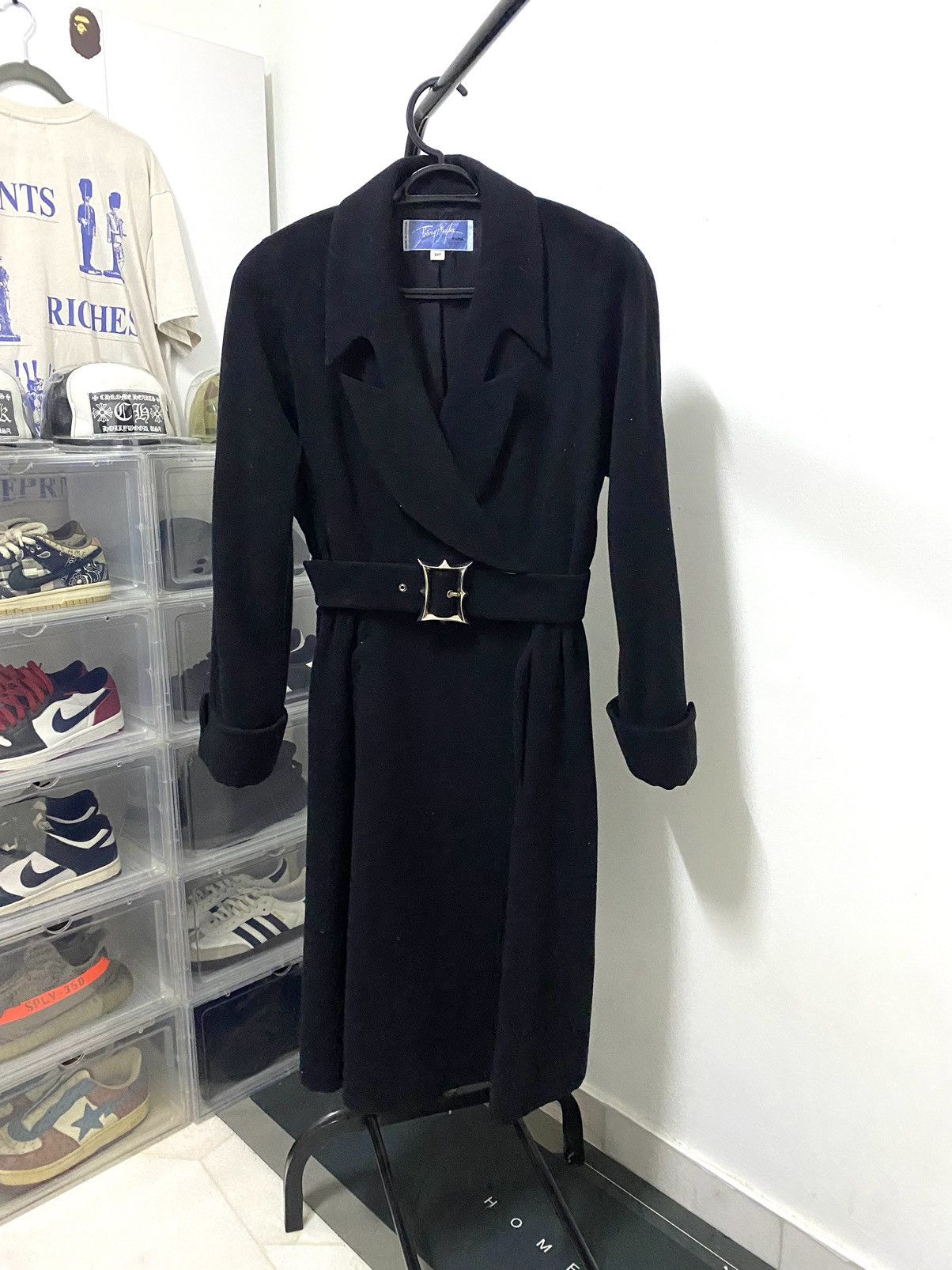 Thierry Mugler 90s Runway Thierry Mugler Coat Metal Buckle Belt Size M / US 6-8 / IT 42-44 - 1 Thumbnail