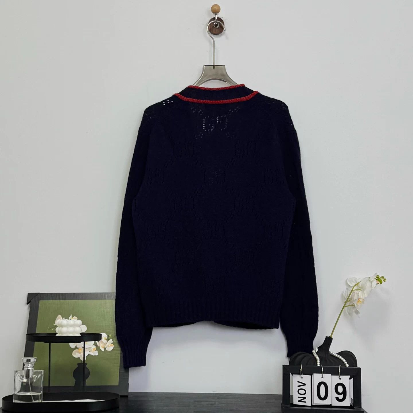 Gucci Gucci/Gucci all-over logo perforated cardigan Size US M / EU 48-50 / 2 - 2 Thumbnail