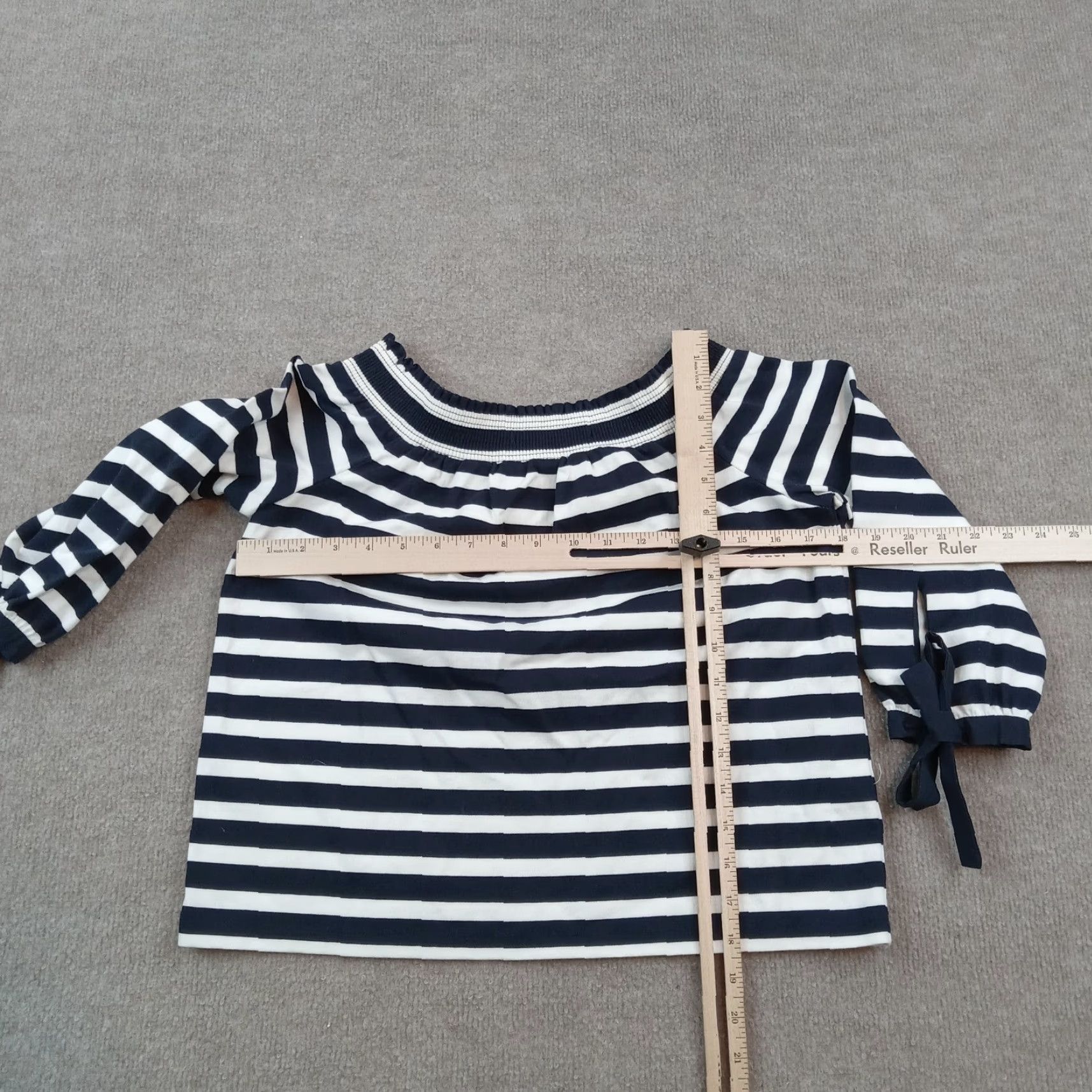 J.Crew Womens J Crew Blue White Striped Long Sleeve Top Extra Small Casual Size XS / US 0-2 / IT 36-38 - 2 Thumbnail
