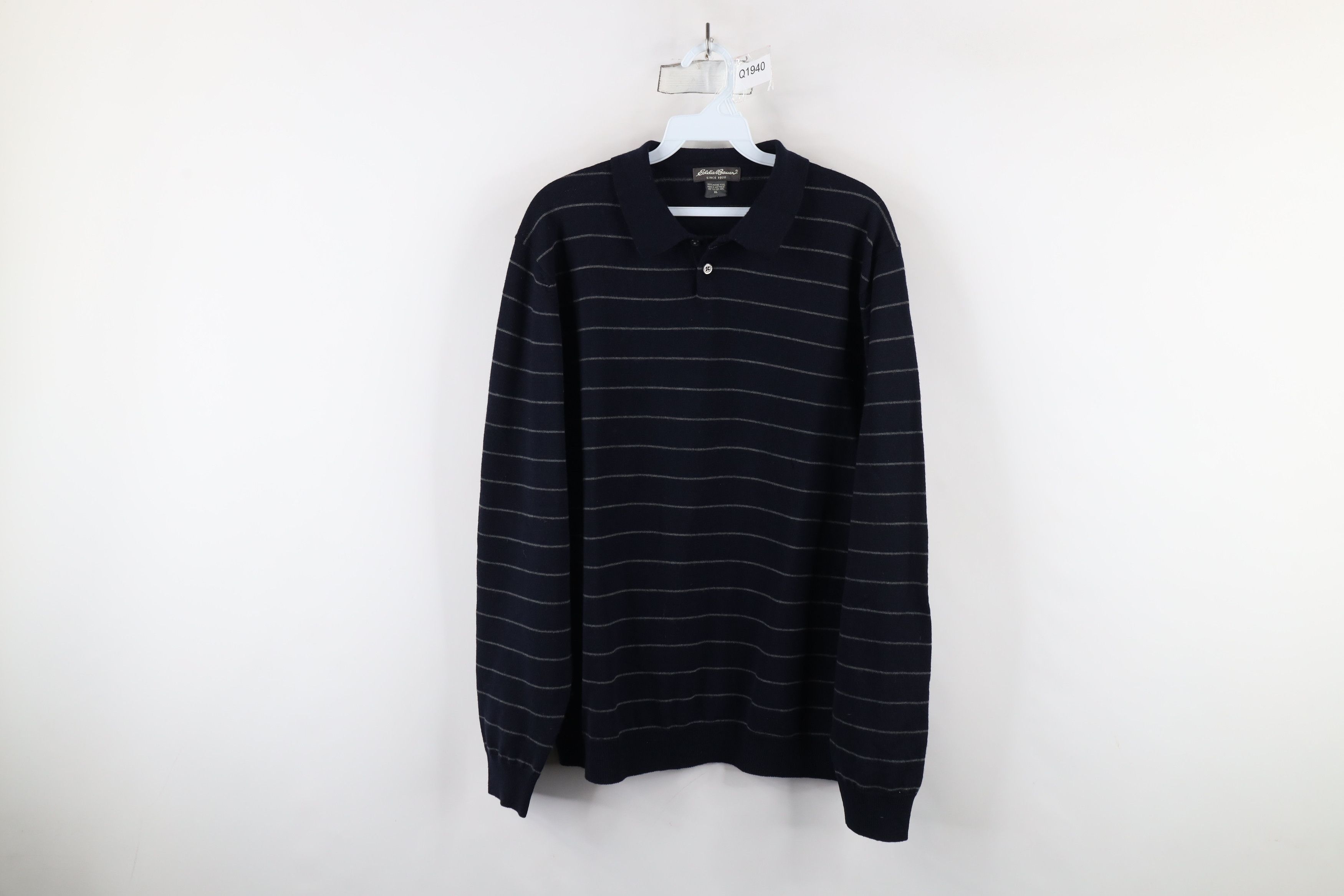 Eddie Bauer × Vintage Vintage 90s Eddie Bauer Merino Wool Knit Collared Sweater Size US XL / EU 56 / 4 - 1 Thumbnail