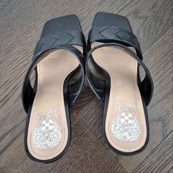 Vince Camuto Candiala Leather Heeled Slides Size US 9.5 / IT 39.5 - 11 Thumbnail